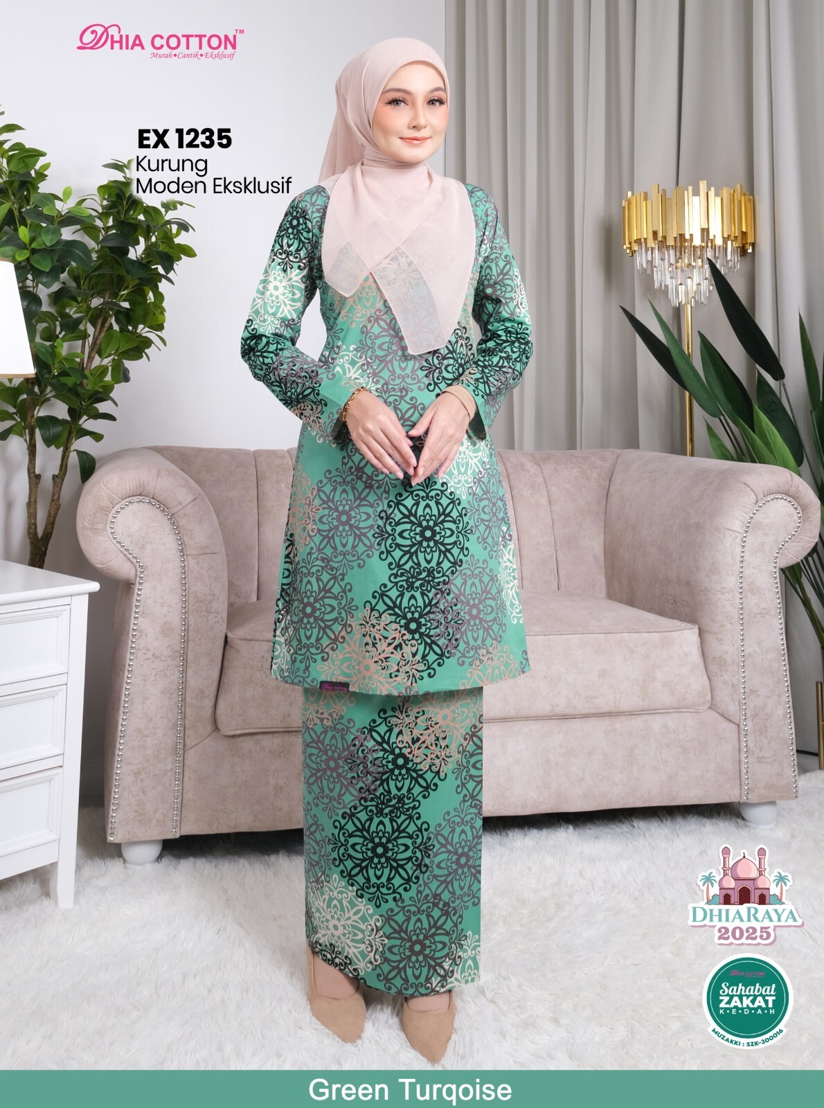 Baju Kurung Moden cotton S Labuh Longgar Kain Lipat ala Batik inc. shipping fee