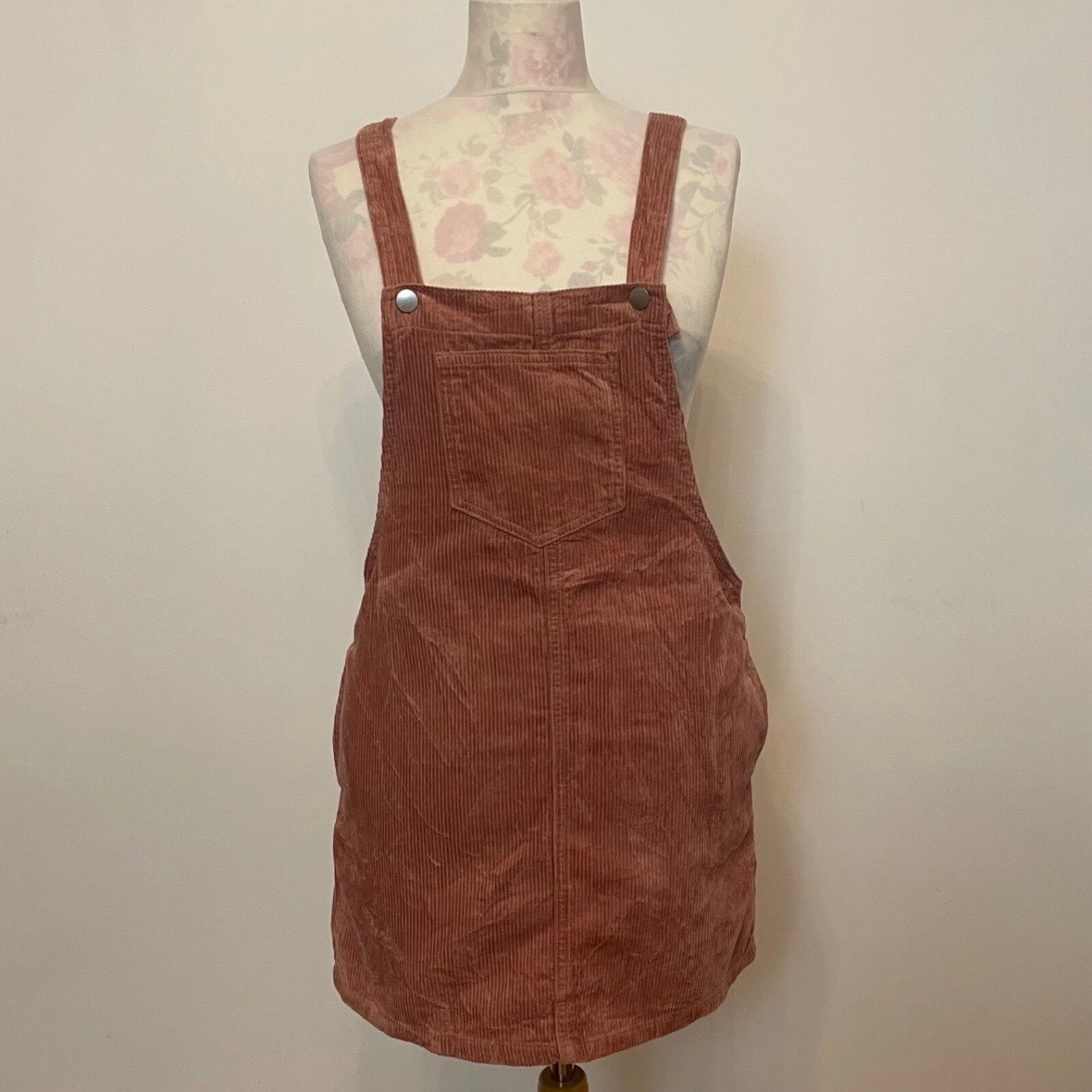 Pink Corduroy Pinafore Dungaree Dress Size 8 Forever 21 bib & braces style