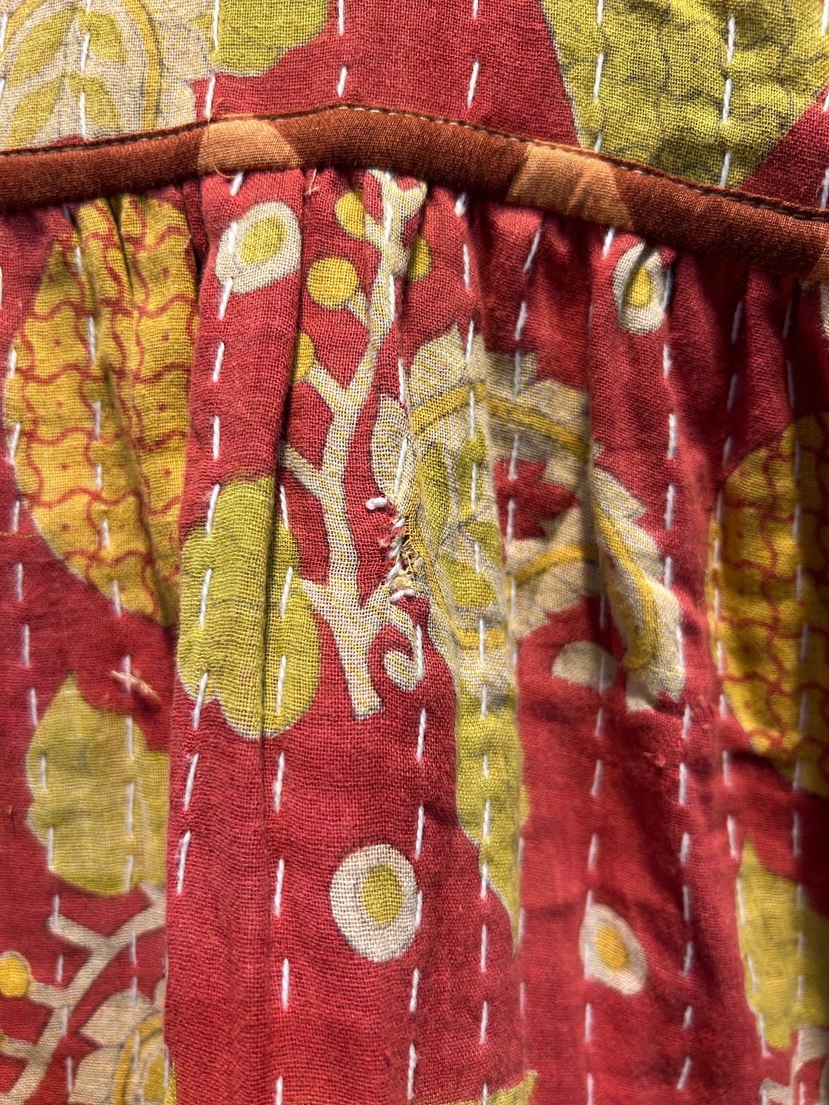 Nw FUNKY STUFF hippy boho vintage cotton pocket kantha maxi reversible DRESS 1X