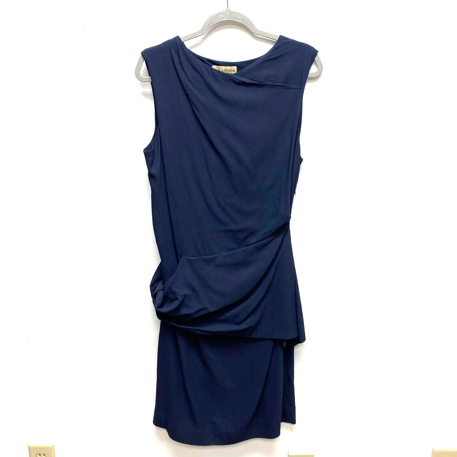 MM Lafleur Womens Blue Sleeveless Side Twist Alex 2.0 Stretch Sheath Dress 16
