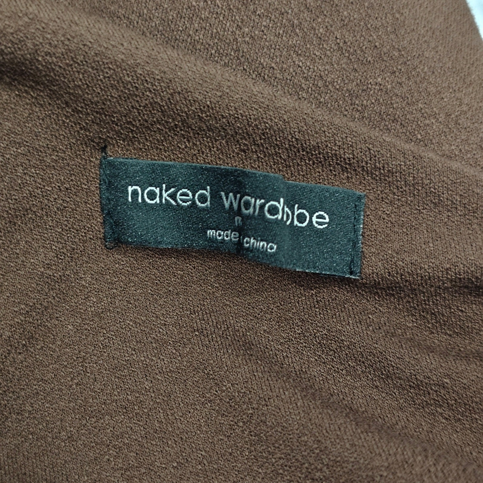 Naked Wardrobe Brown One Shoulder Front Slit Bodycon Mini Dress Size M NWOT