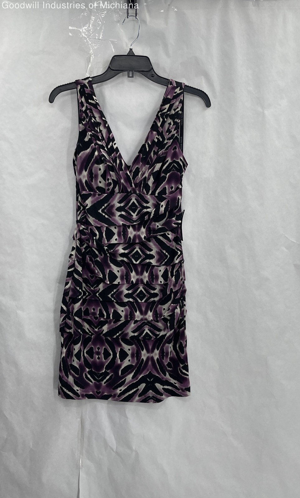Bisou Bisou NWT Women’s Cream/Black/Plum Dress Sz 6