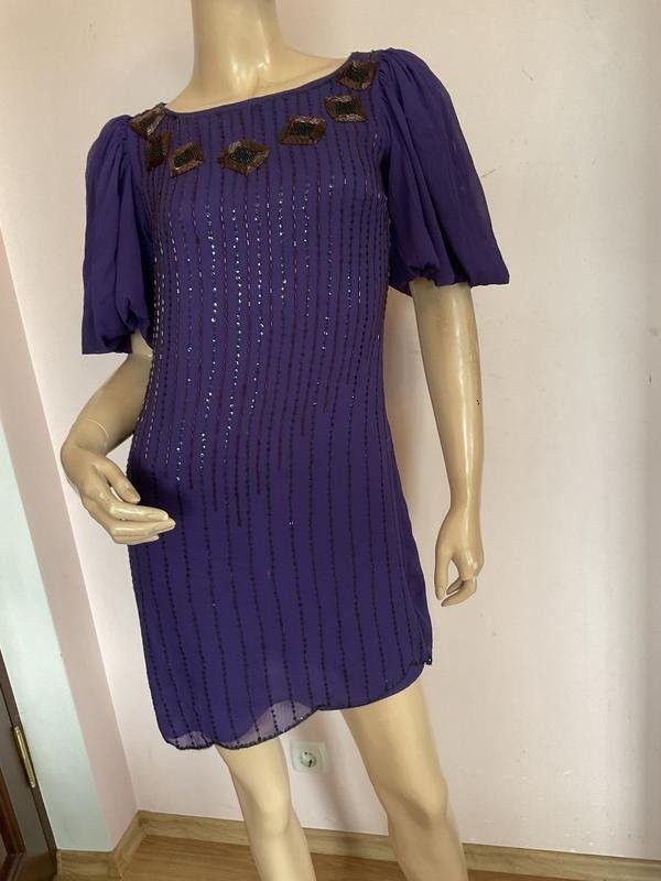 Women Monsoon Dress Purple Polyester 38 / M / 46