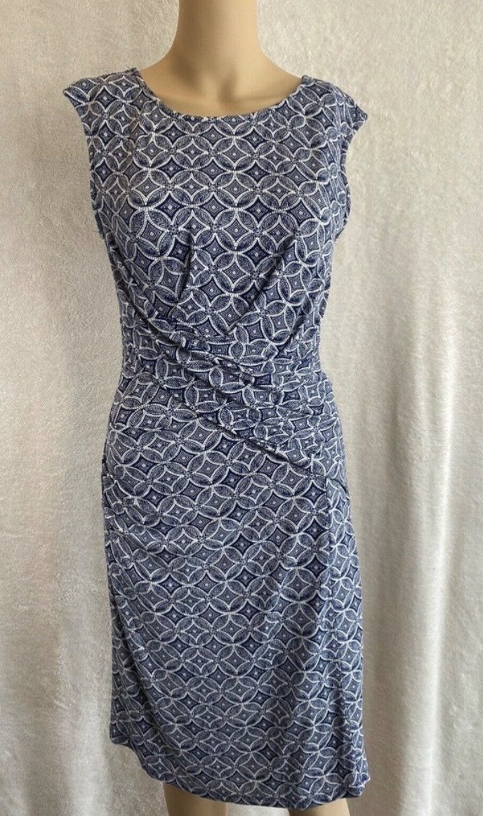Kut From The Kloth Dress SIZE 4 Blue Knit Geometric Print Mollee