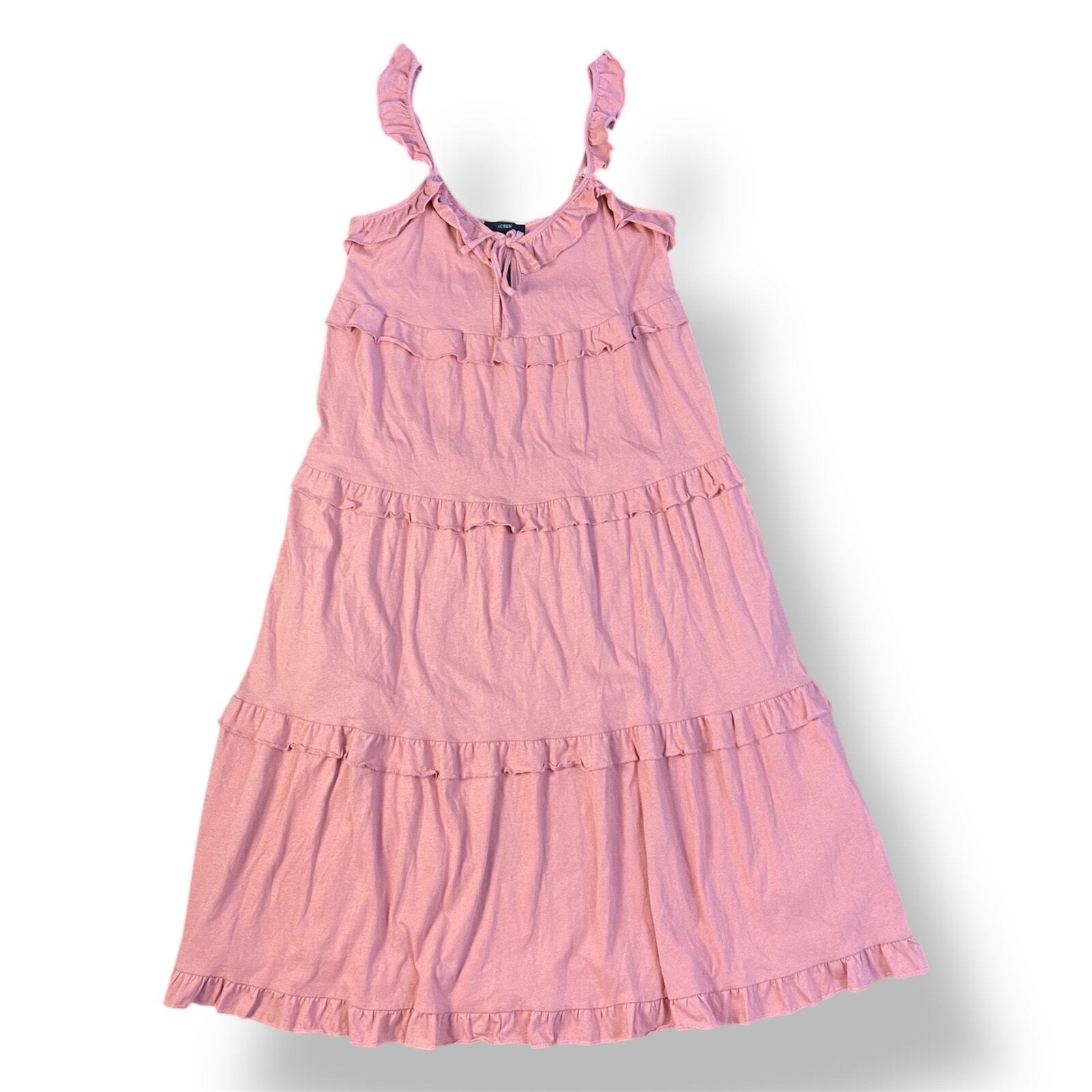 J.Crew NWT Tiered Ruffle Knit Keyhole Maxi Dress Size XS Weathered Rose