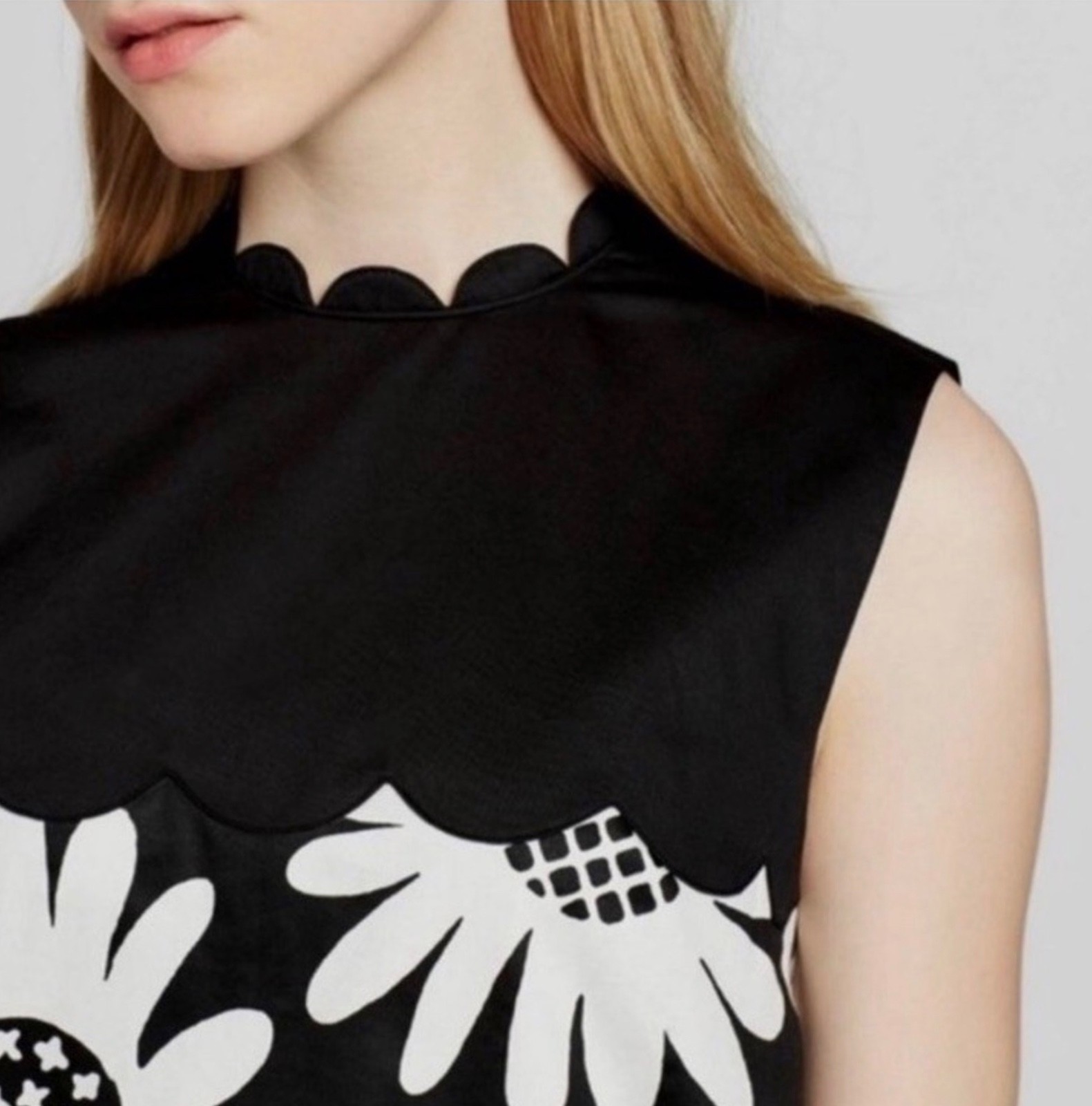 Victoria Beckham for Target black and white mod daisy floral sleeveless dress 3X