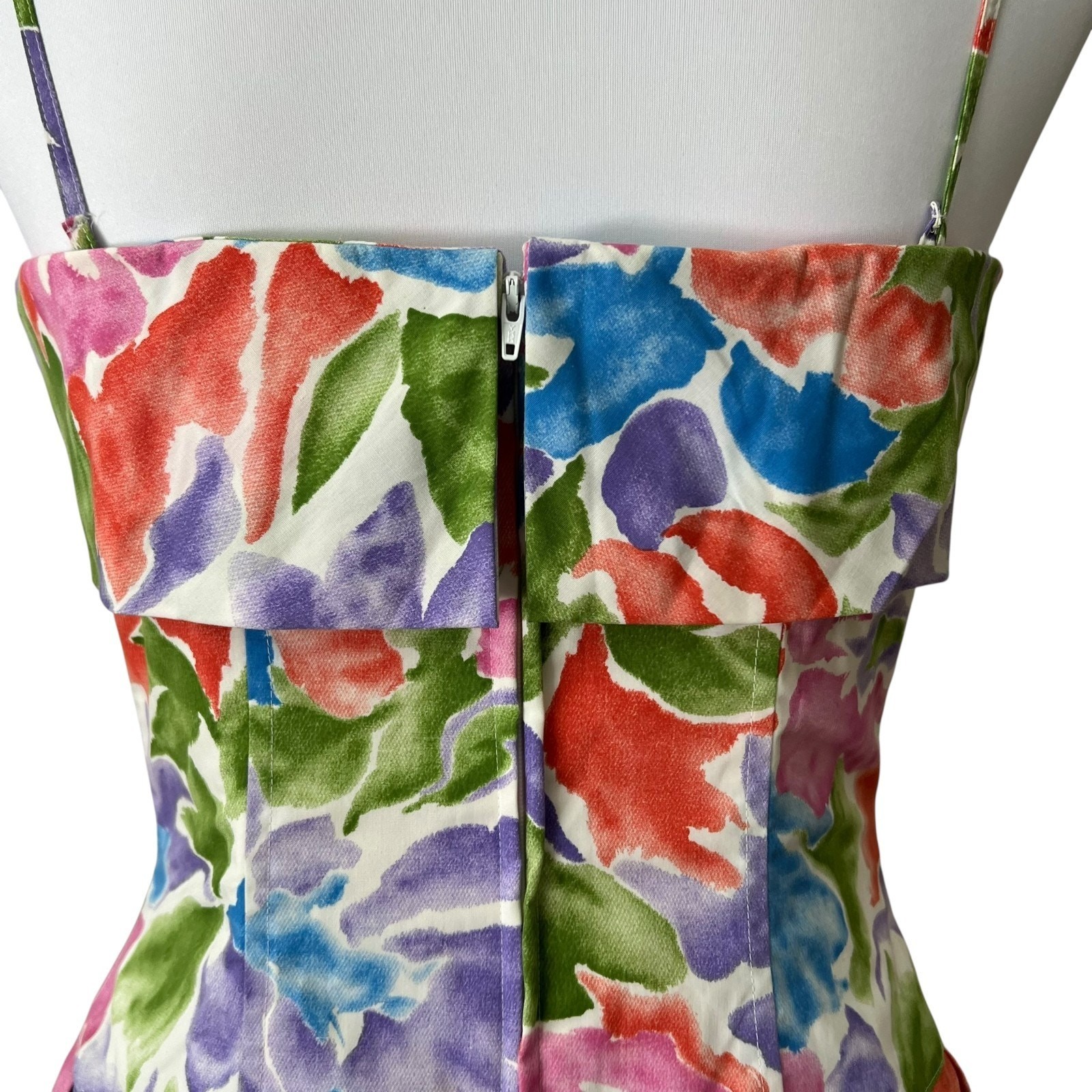 Vintage Womens Dress Medium Retro Cotton 80s does 50s Removable Strapless Cruise