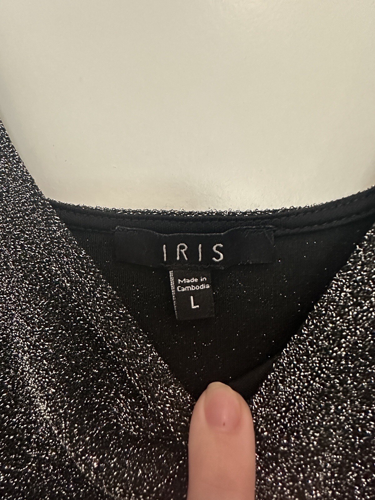 IRIS Black Sparkly Bodycon Dress SZ L