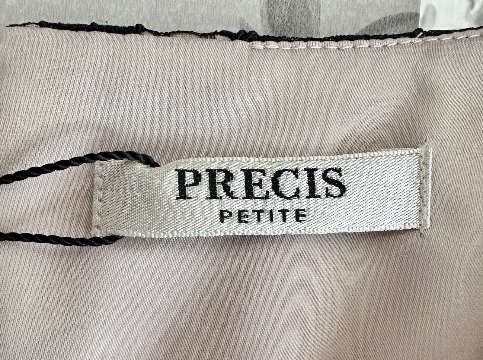 Precis Petite Shift Dress Black & Cream Floral Lace Overlay Size 8 3/4 Sleeve