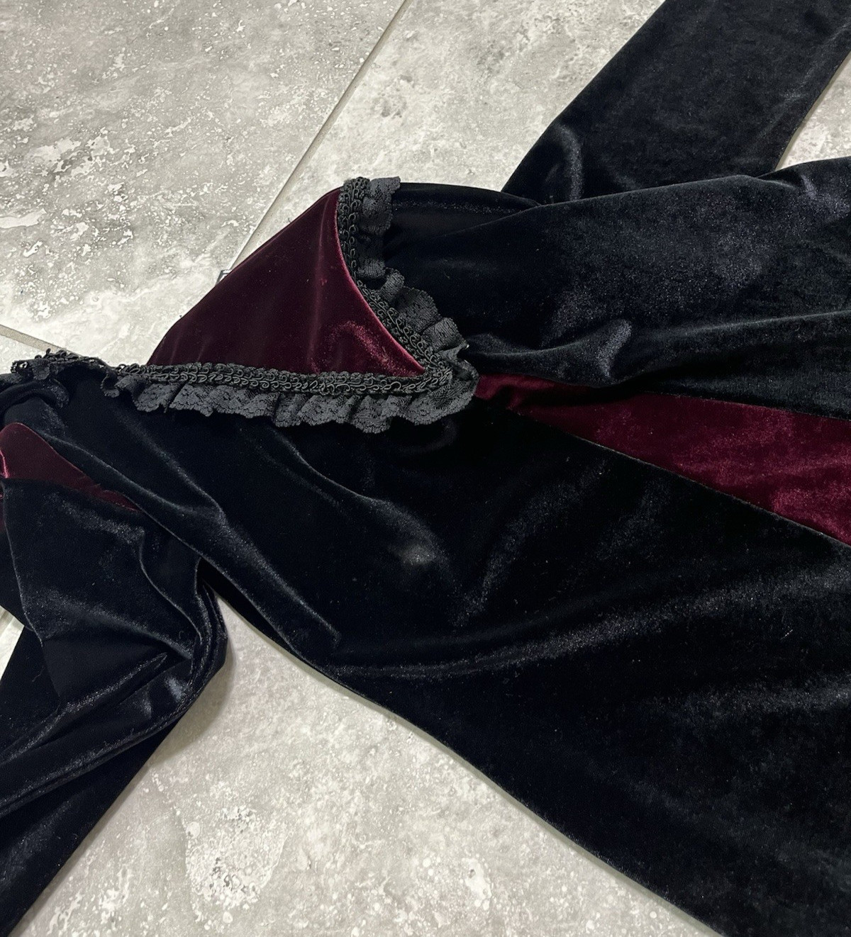 Cykxtees VTG 90S Goth Renaissance Medieval Vampire Velvet Dress Gown M L
