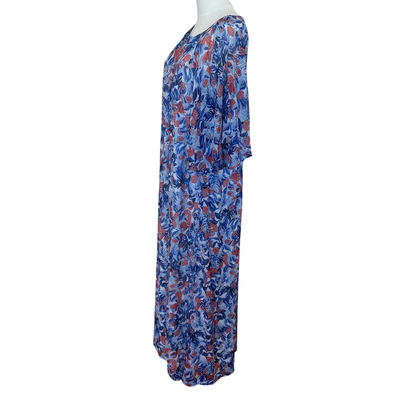 JunaRose Red White Blue Chiffon Maxi Dress SIZE 22 Wedding Party Flattering $90