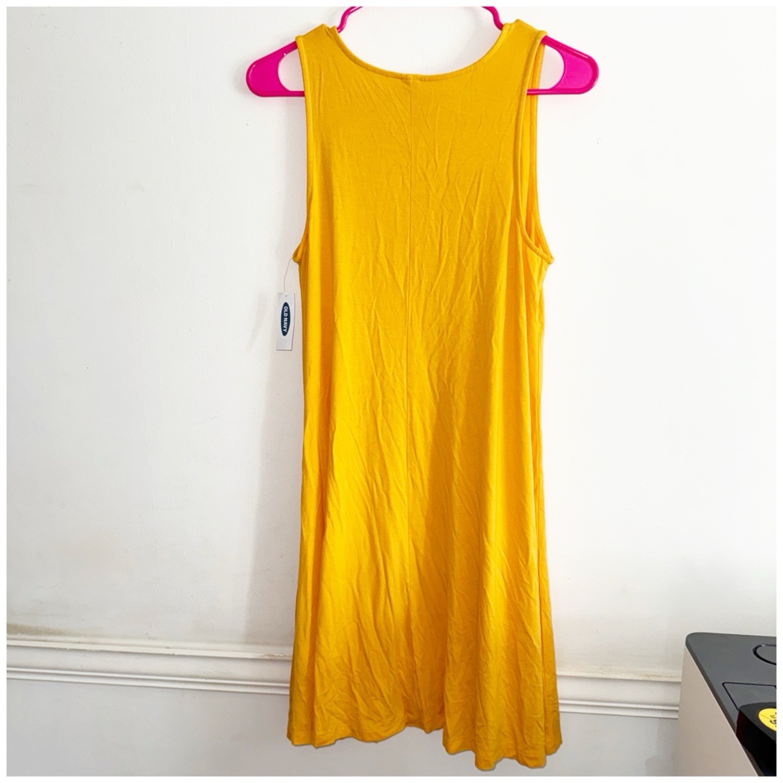 Old Navy Yellow Shift Tank Dress Sleeveless Rayon Spandex Size Medium NWT