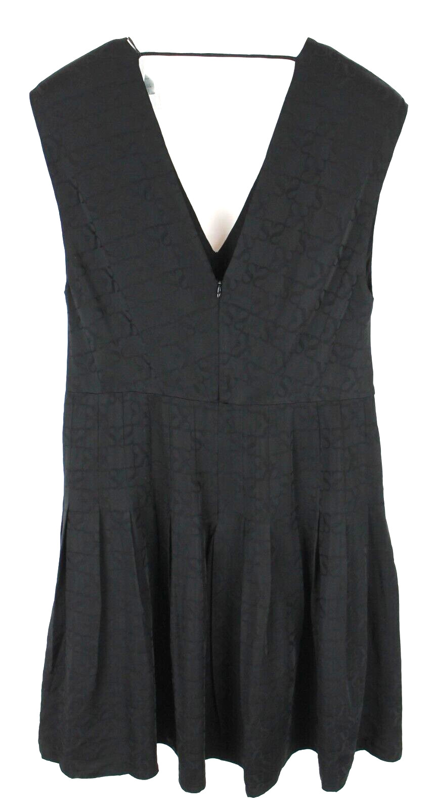 SANDRO Aurea Dress Womens (EU) 40 Jacquard Pleated Mini V Neck Sleeveless