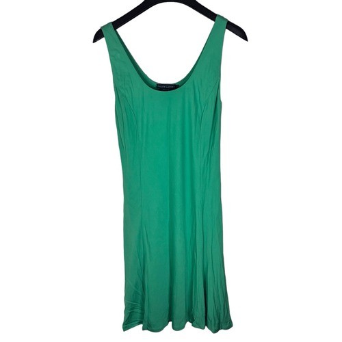 Ralph Lauren Kelly Green Tank Lined Midi Dress Size Small Flowy Comfy Office