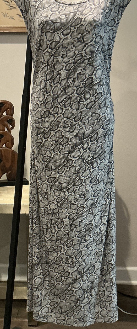 Bar III Gray Black Snakeskin Maxi Dress 3X, NWT