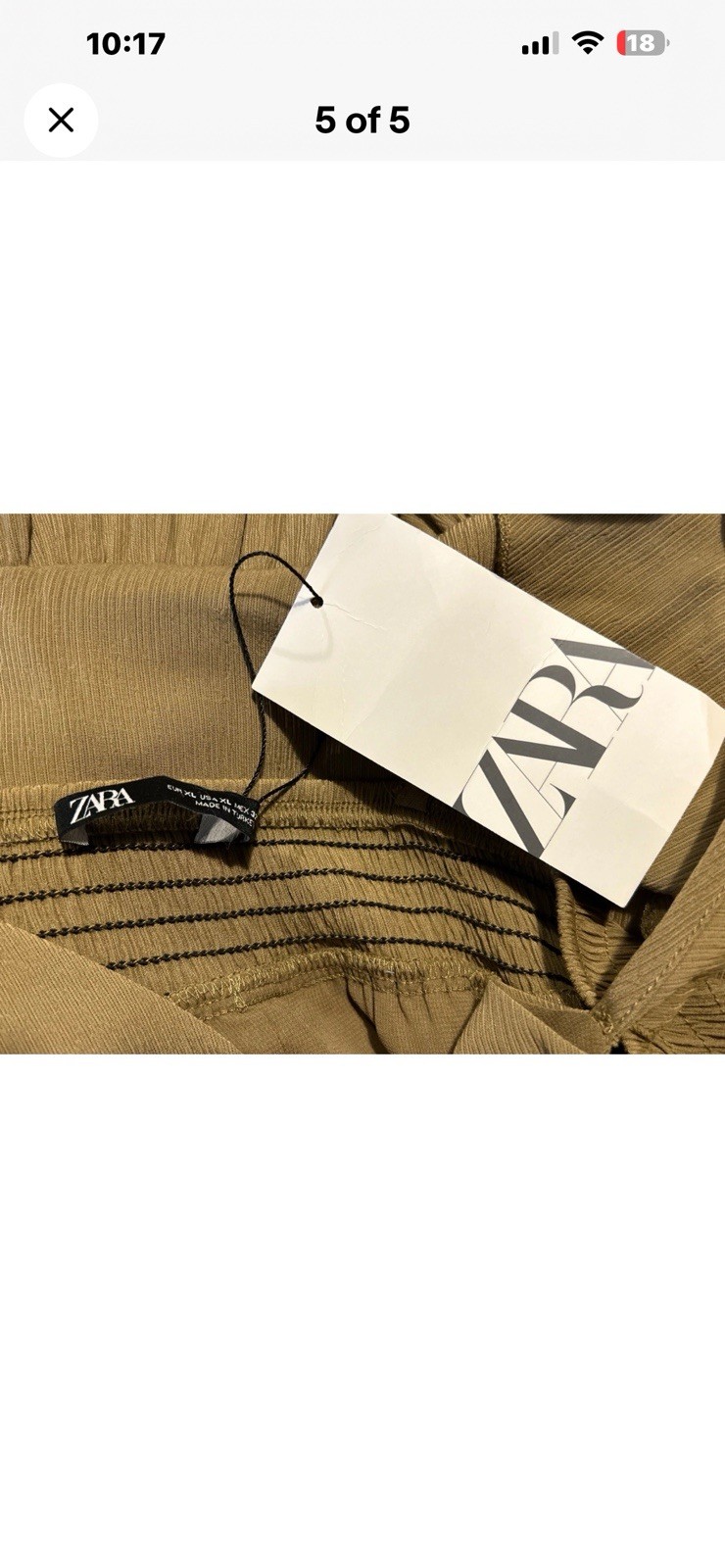 NWT New Zara Ruffled Tiered Babydoll Sleeveless Dress Olive Green XL