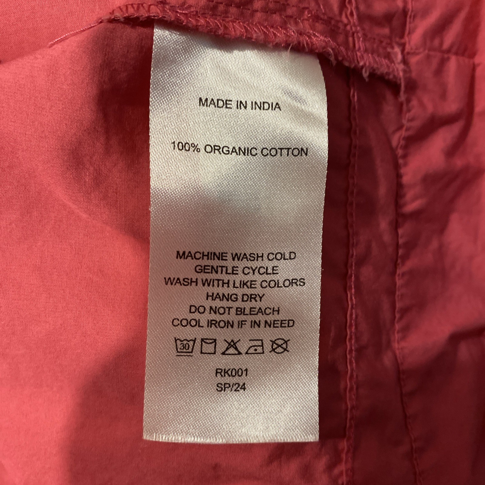 Quince 100% Organic Cotton Poplin Tiered Maxi Dress Lipstick Pink size Small