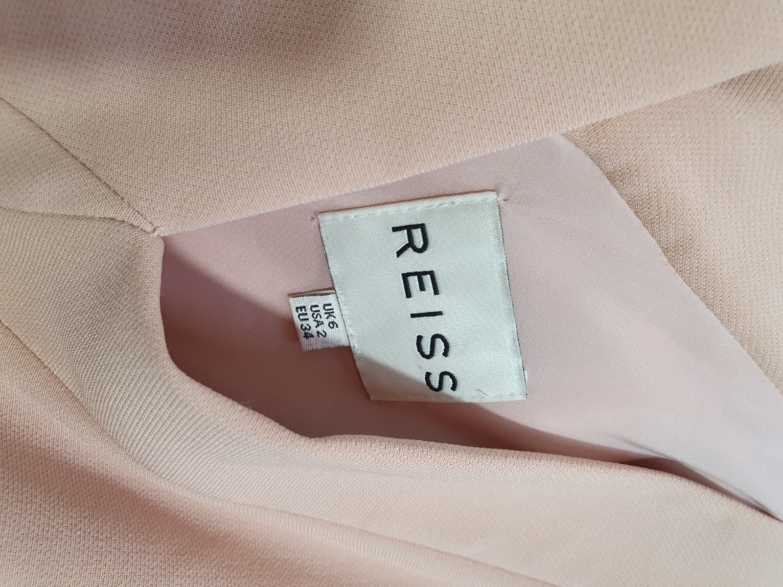 Reiss ESTER Salmon Pink Tailored Pencil Dress Size 6