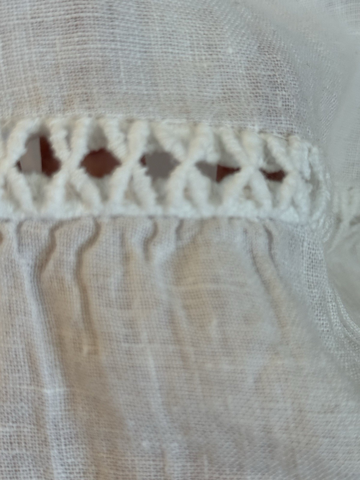 Valentina Naldi Linen Crochet Trim Beach Pics Summer midi Dress sz from Italy