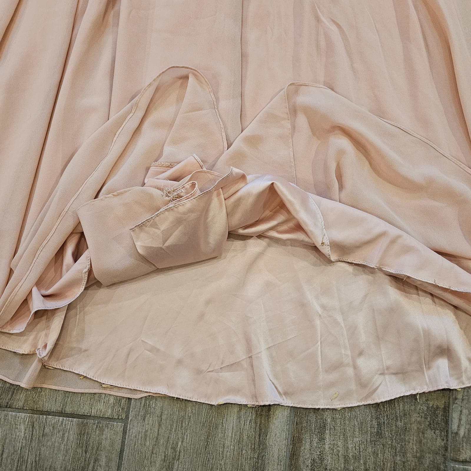Lulus Maxi Formal Wrap Dress Size S Easy Listening Blush Cold-Shoulder Wedding
