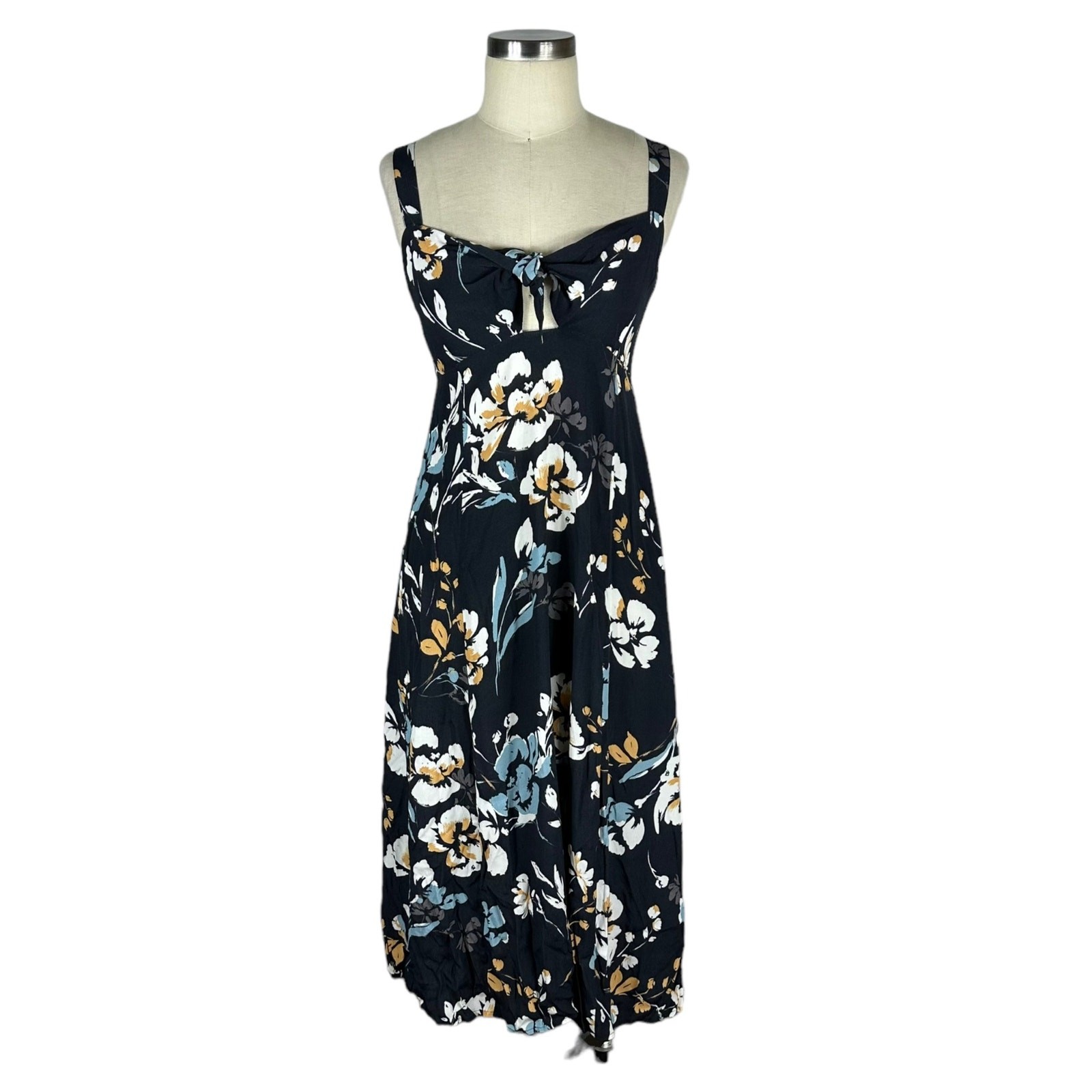 YUMI KIM Black Floral Cutout Midi Dress Women’s Small NWOT Preppy Chic
