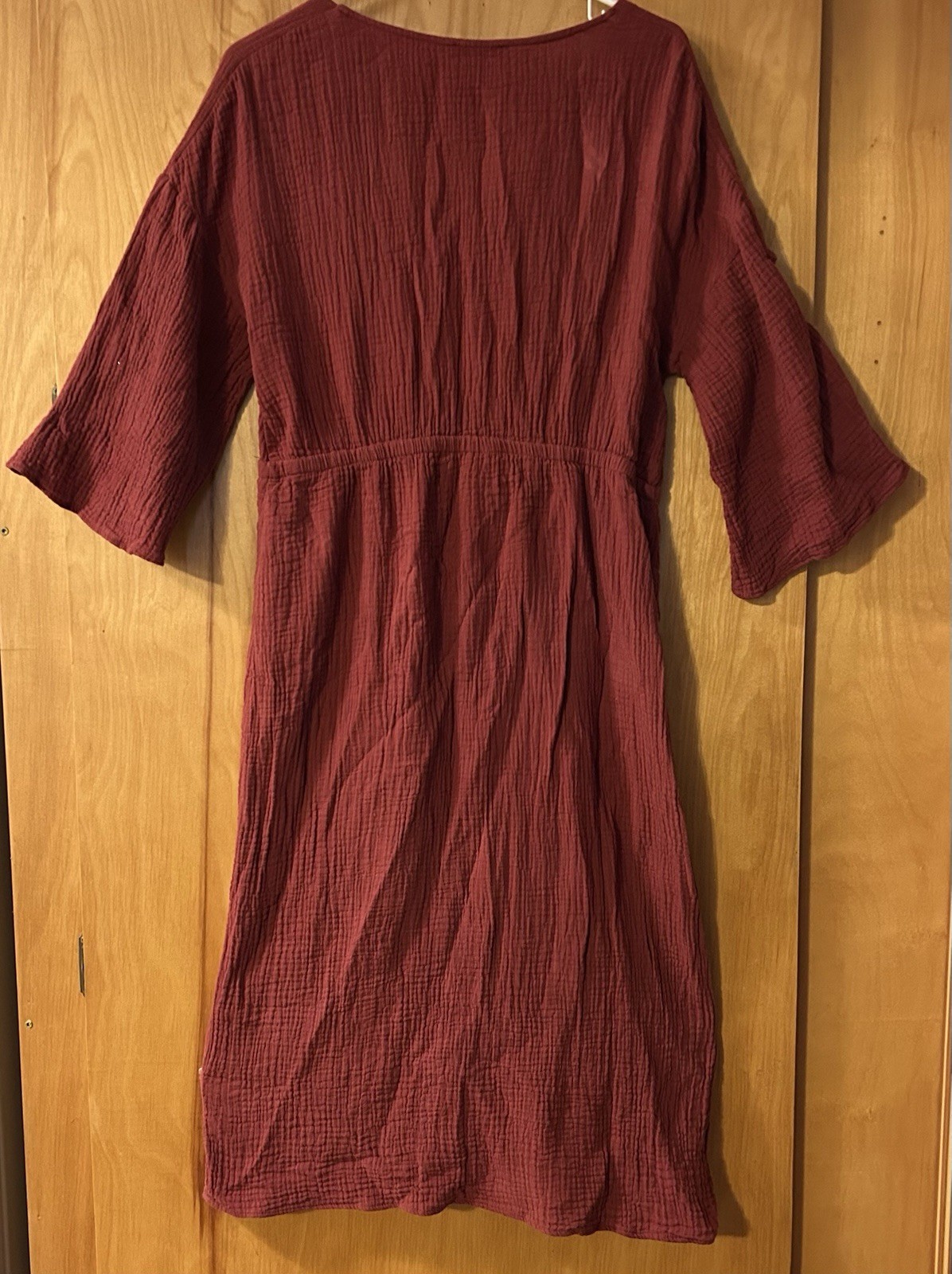 Very J Dress L Rust Cool Gauze Lined Cotton