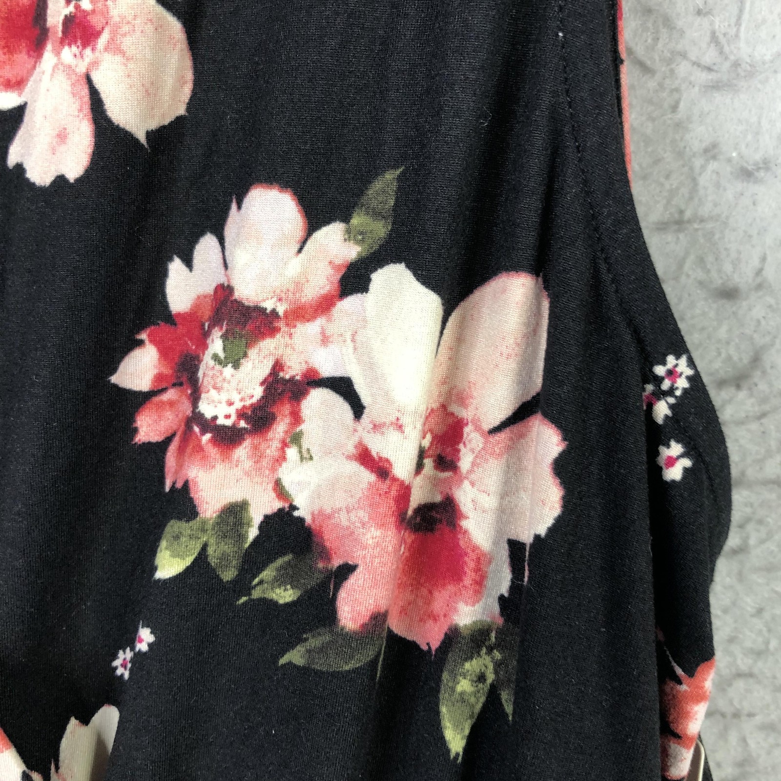 Nine Britton Rosaline Knit Maxi Dress Womens 2X Black Floral Smocked Stitch Fix