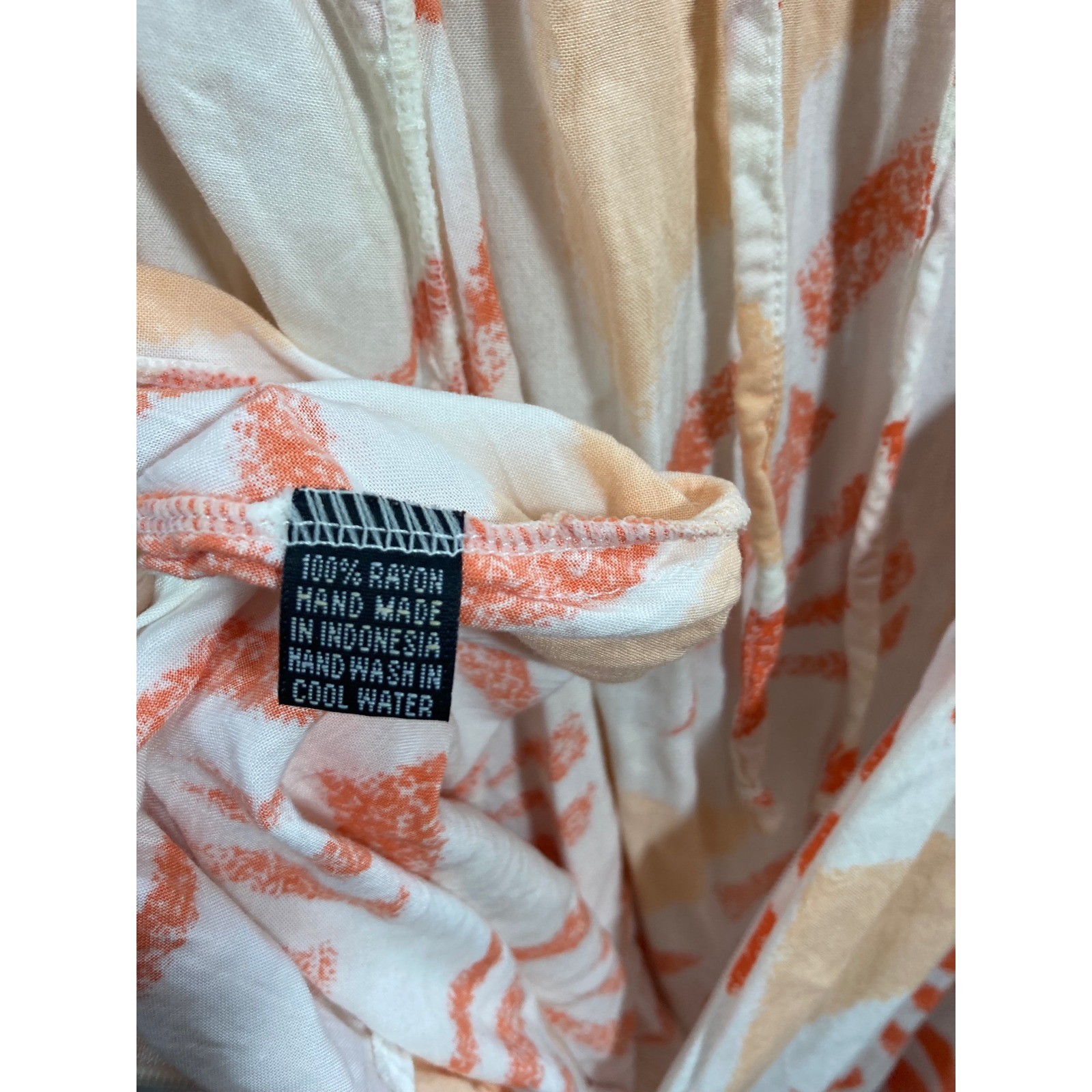 Love Lives Orange Geometric Print Lace Up Back Midi Dress Women’s M Resortwear