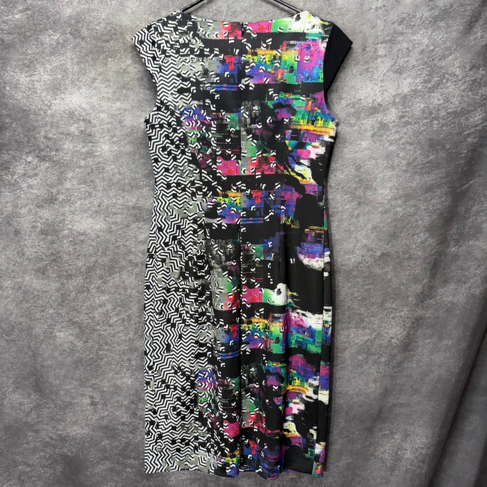 Joseph Ribkoff Abstract Geometric Mixed Print Sheath Dress Size 8 Office Career
