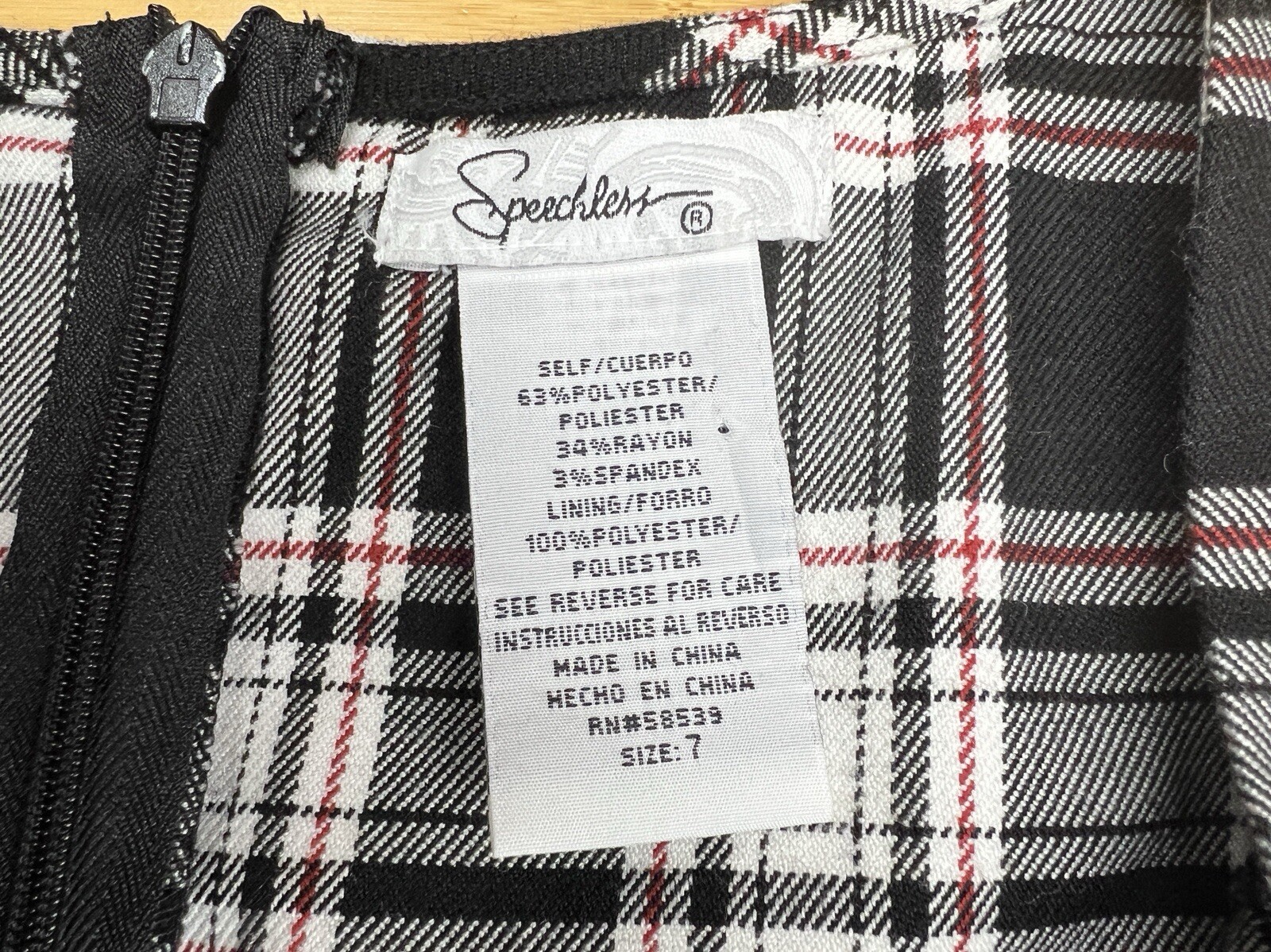 Speechless Women’s Plaid/tartan Clueless Academia Jumper Dress W/Pockets|Size:7