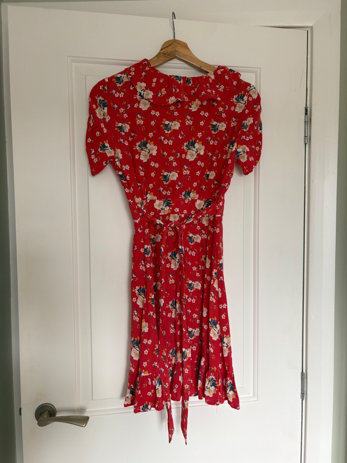 Topshop Kate Moss Red Floral Tea Dress Size 8