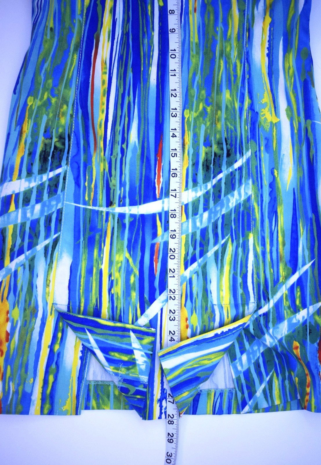 Alberto Makali Spaghetti Strap Watercolor Abstract Mini Dress Size 8 Y2K USA