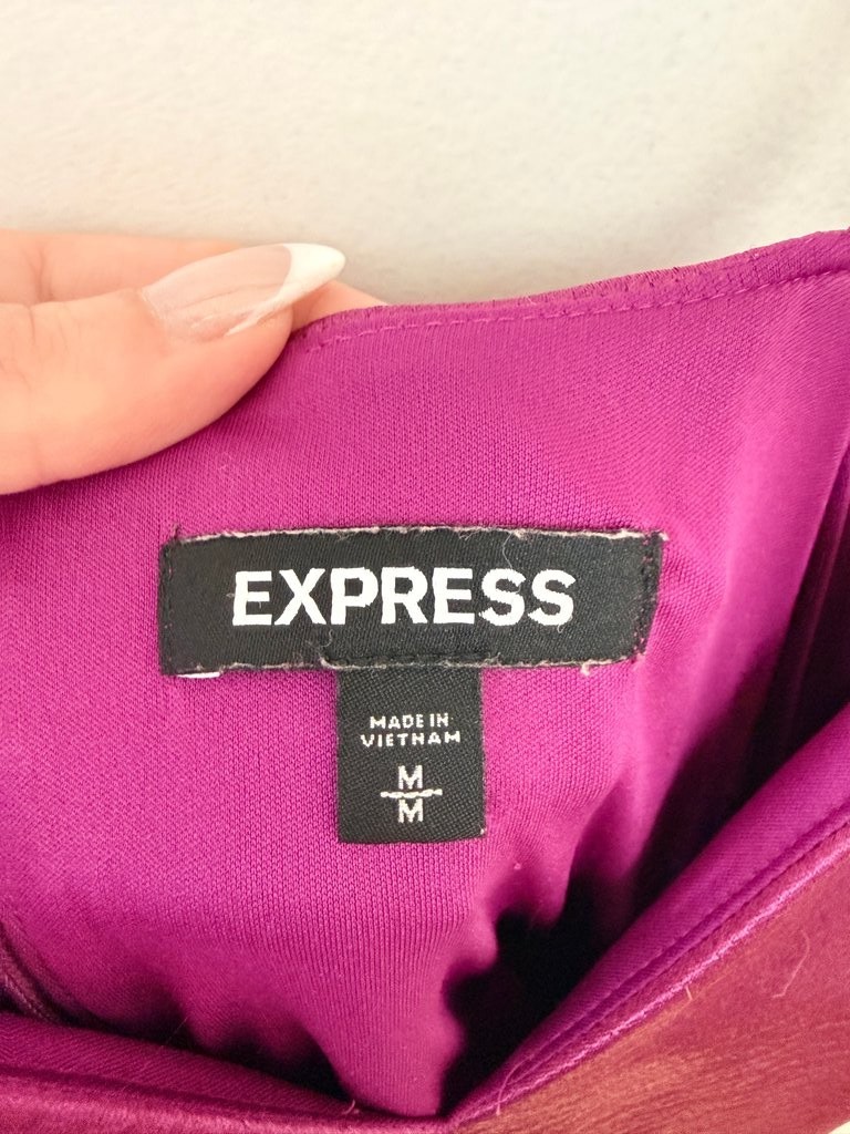 Express Magenta Satin Slip Dress
