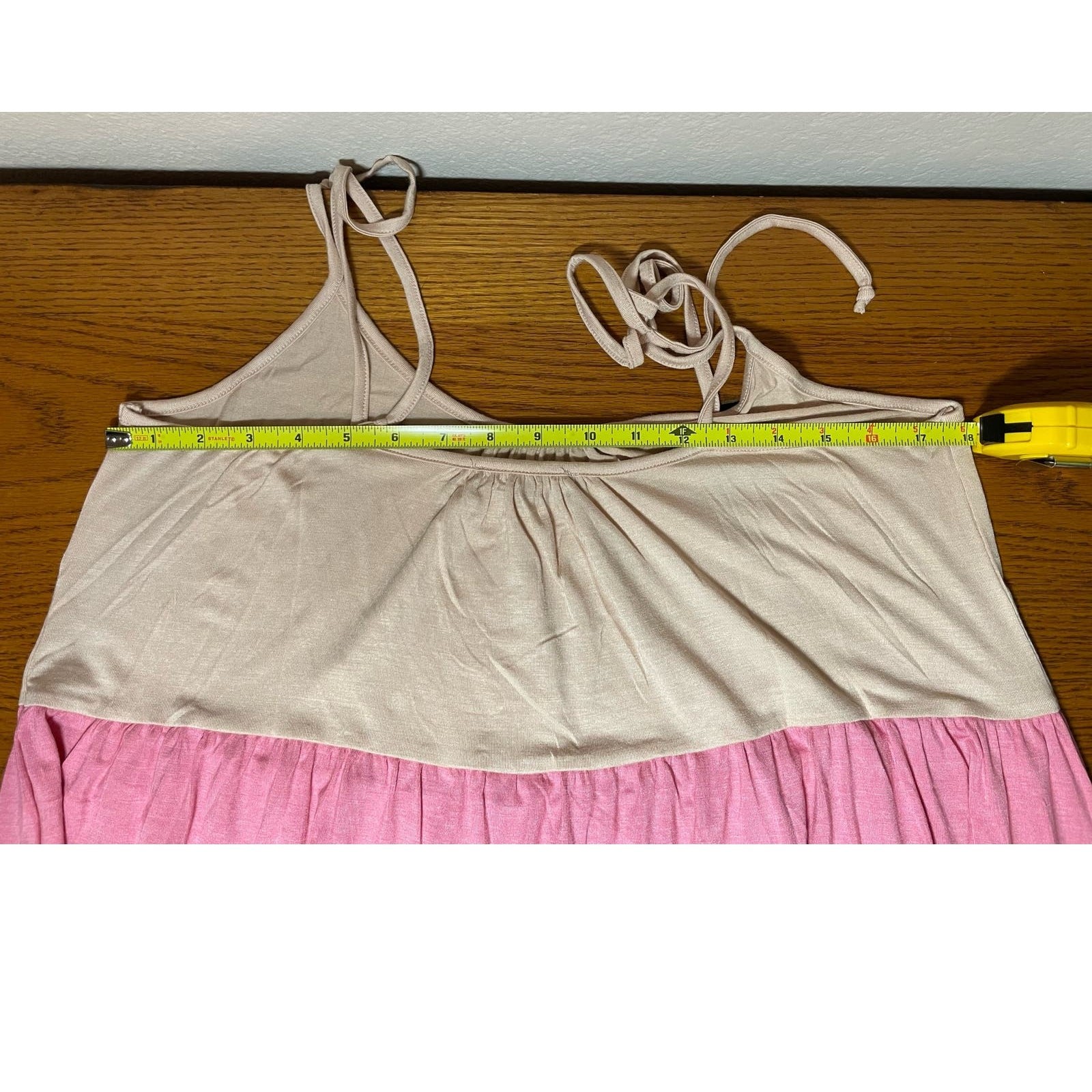 Shop Basic USA Large sun dress tie on shoulders pink