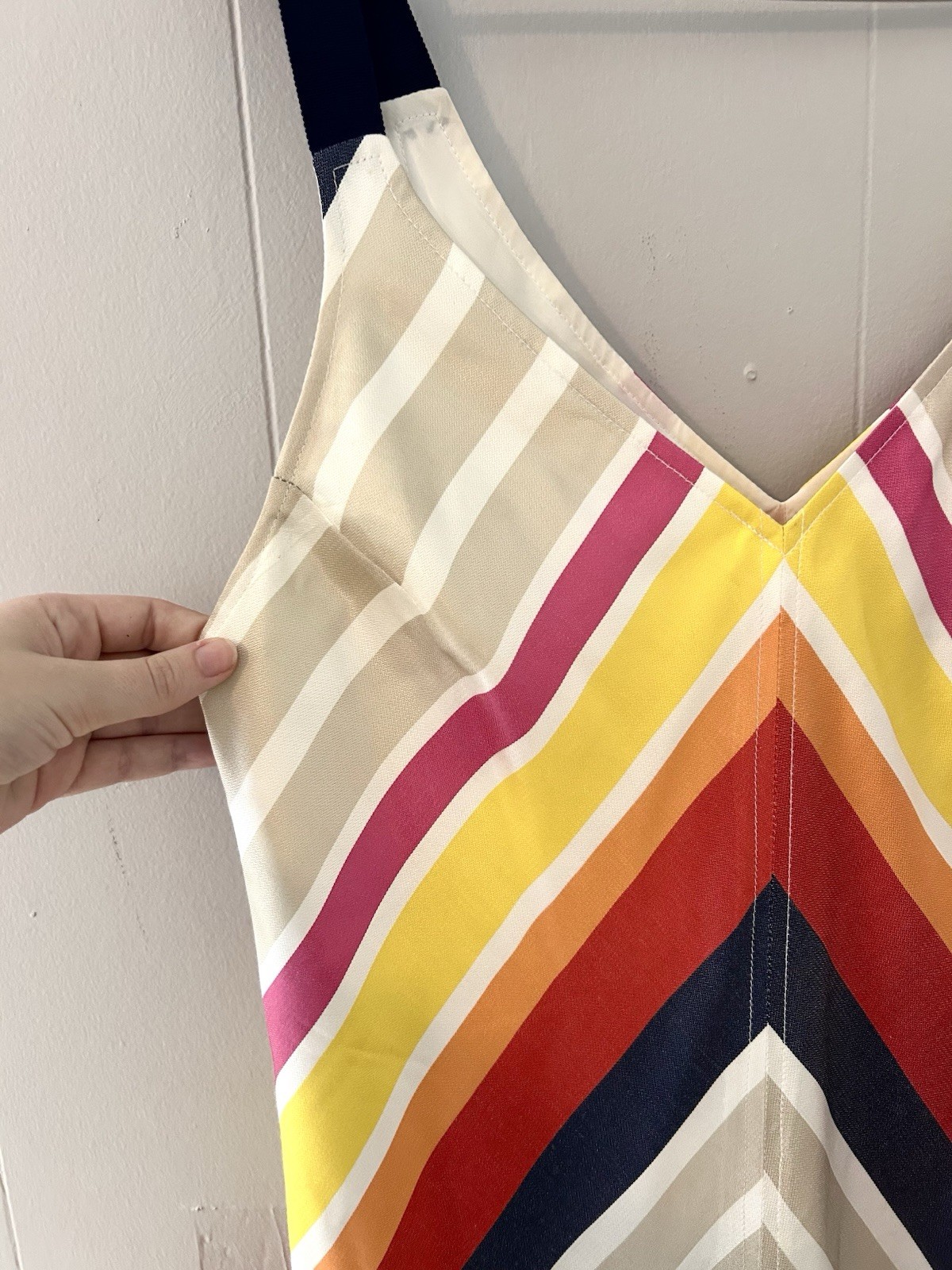 Trina Turk Cayson Dress Chevron Print Size Large