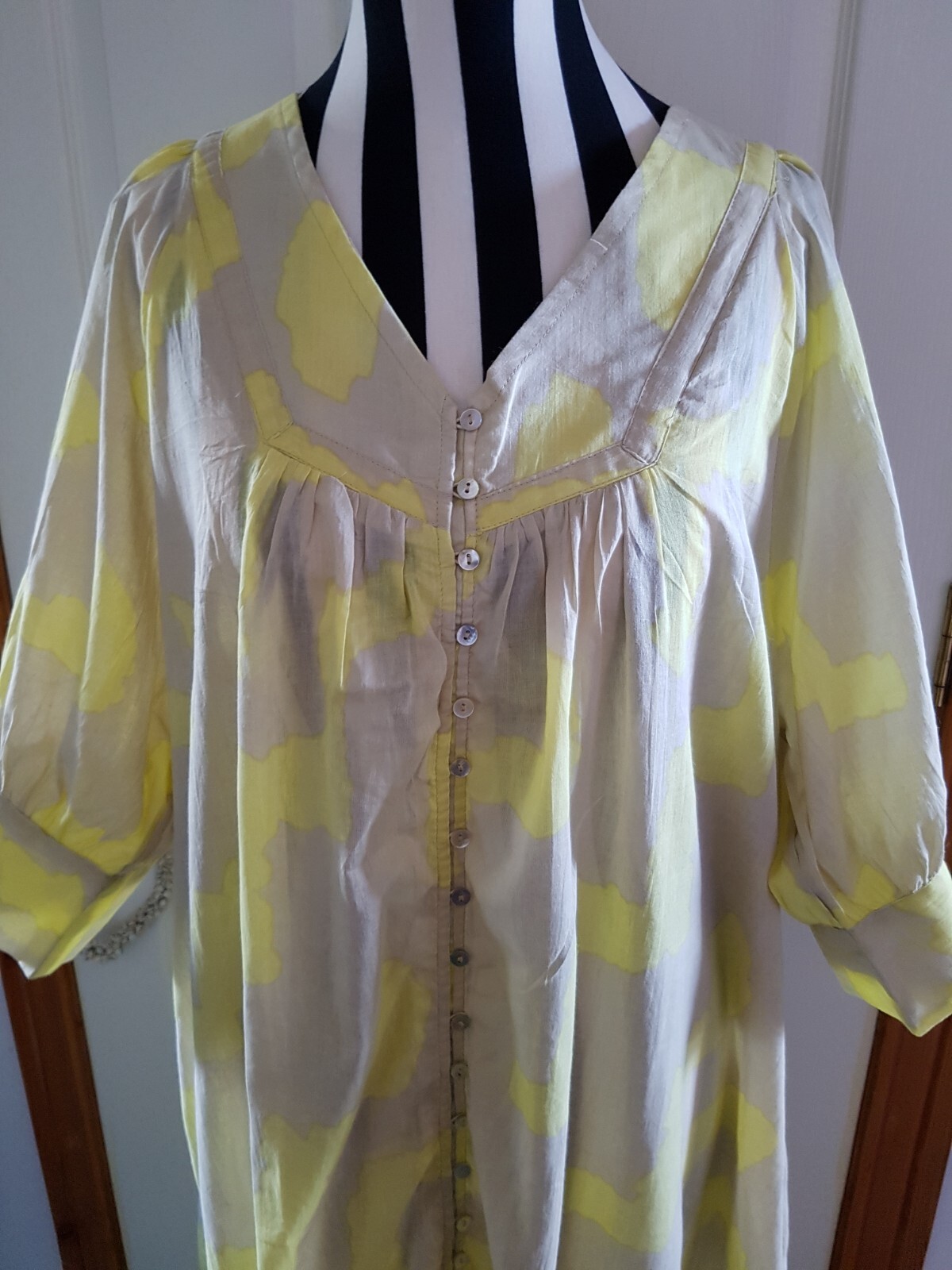PARFOIS Summer Beach Maxi Dress Robe Cover Up Flowing Relaxed Sz M/L Holiday