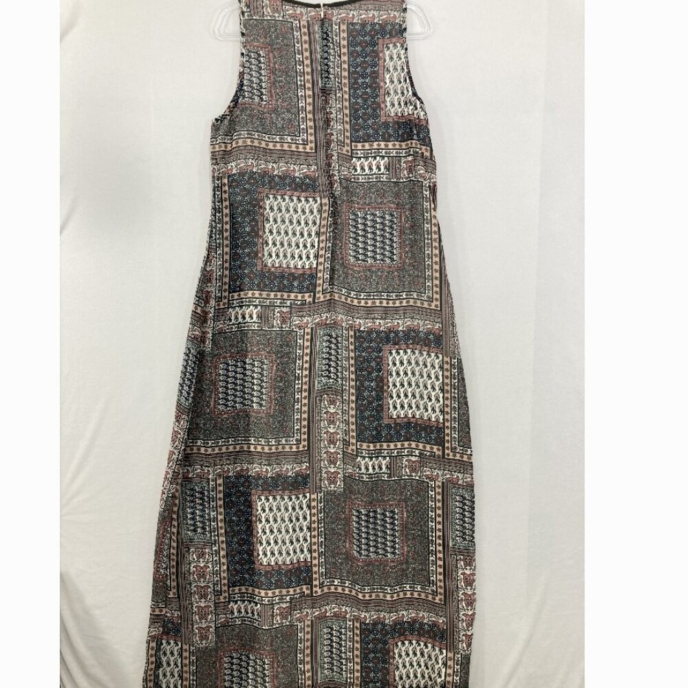 Junarose size 14 Multicolor Patchwork Boho Print Maxi Dress Feminine Vacation