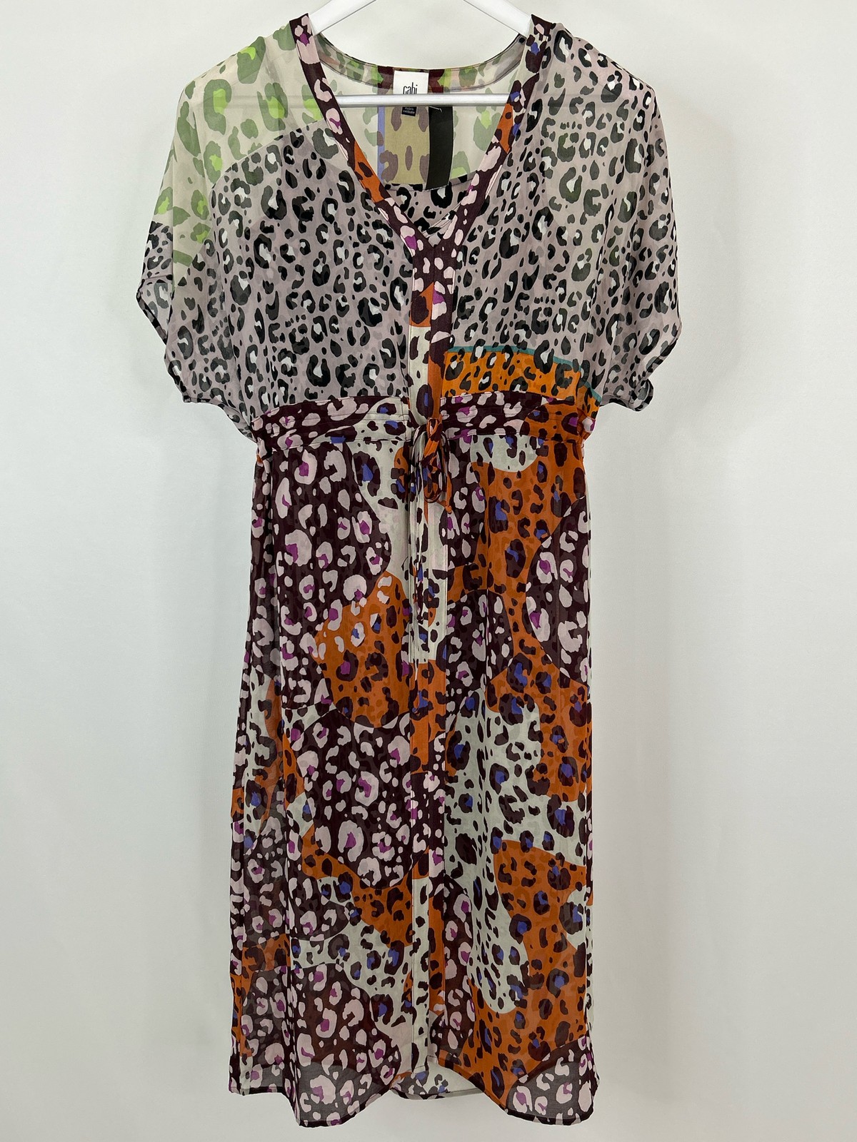 CABI Size XS Women #5952 Escape Multi-Color Mix Animal Print Midi Dress
