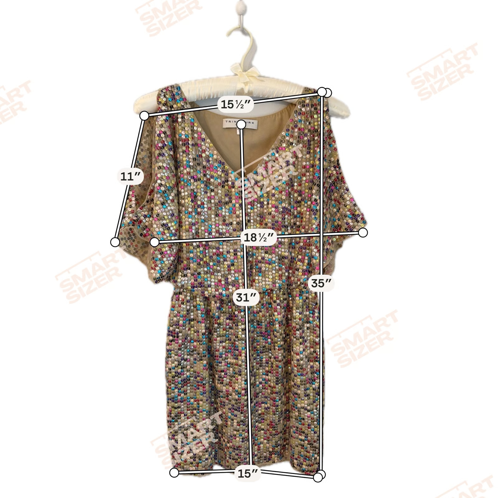 Dress Trina Turk Multicolor Sequin Cold Shoulder Cocktail Dress Size 0