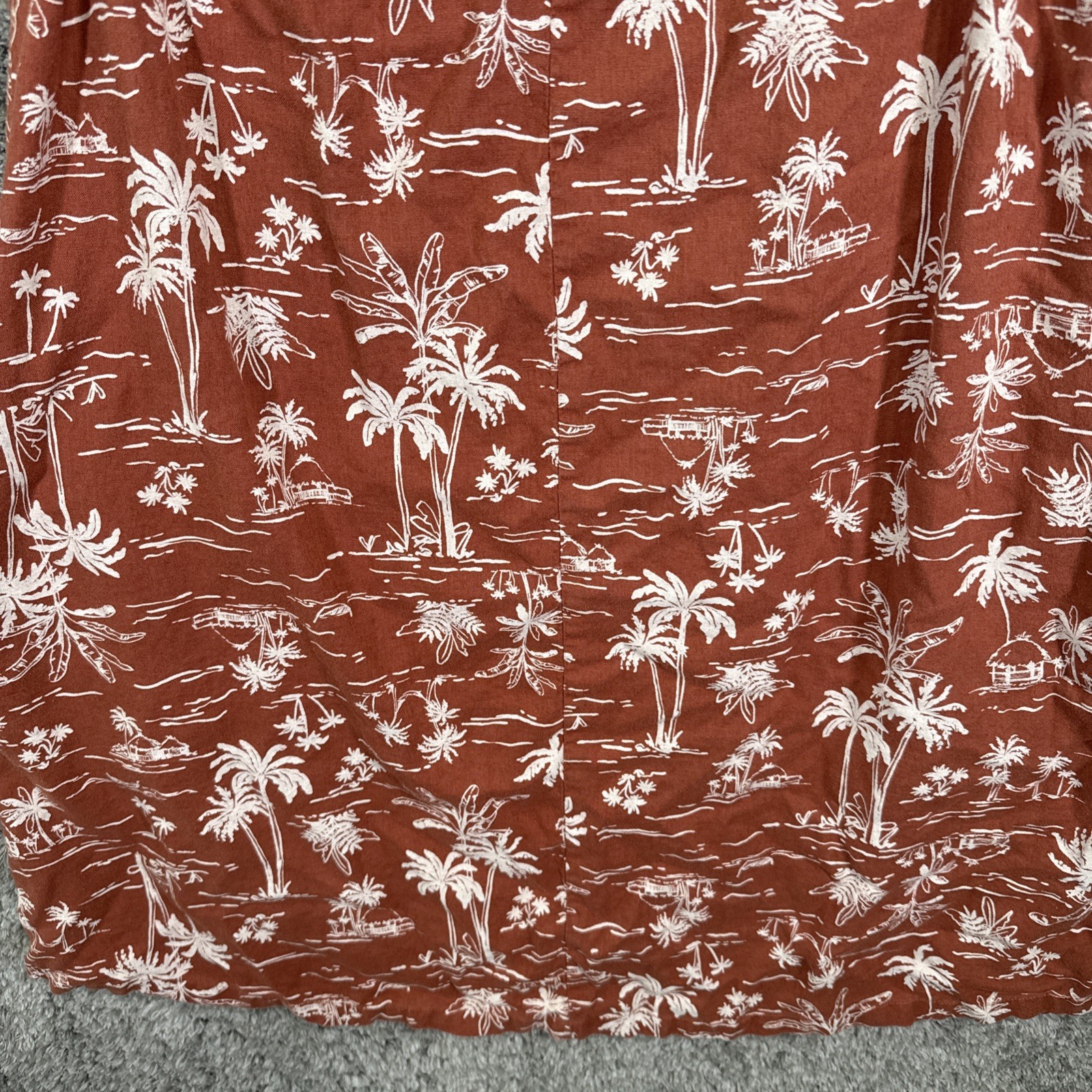 A.N.A. Linen Blend Mini Dress Sleeveless Boho Tropical Medium Terracotta Beach