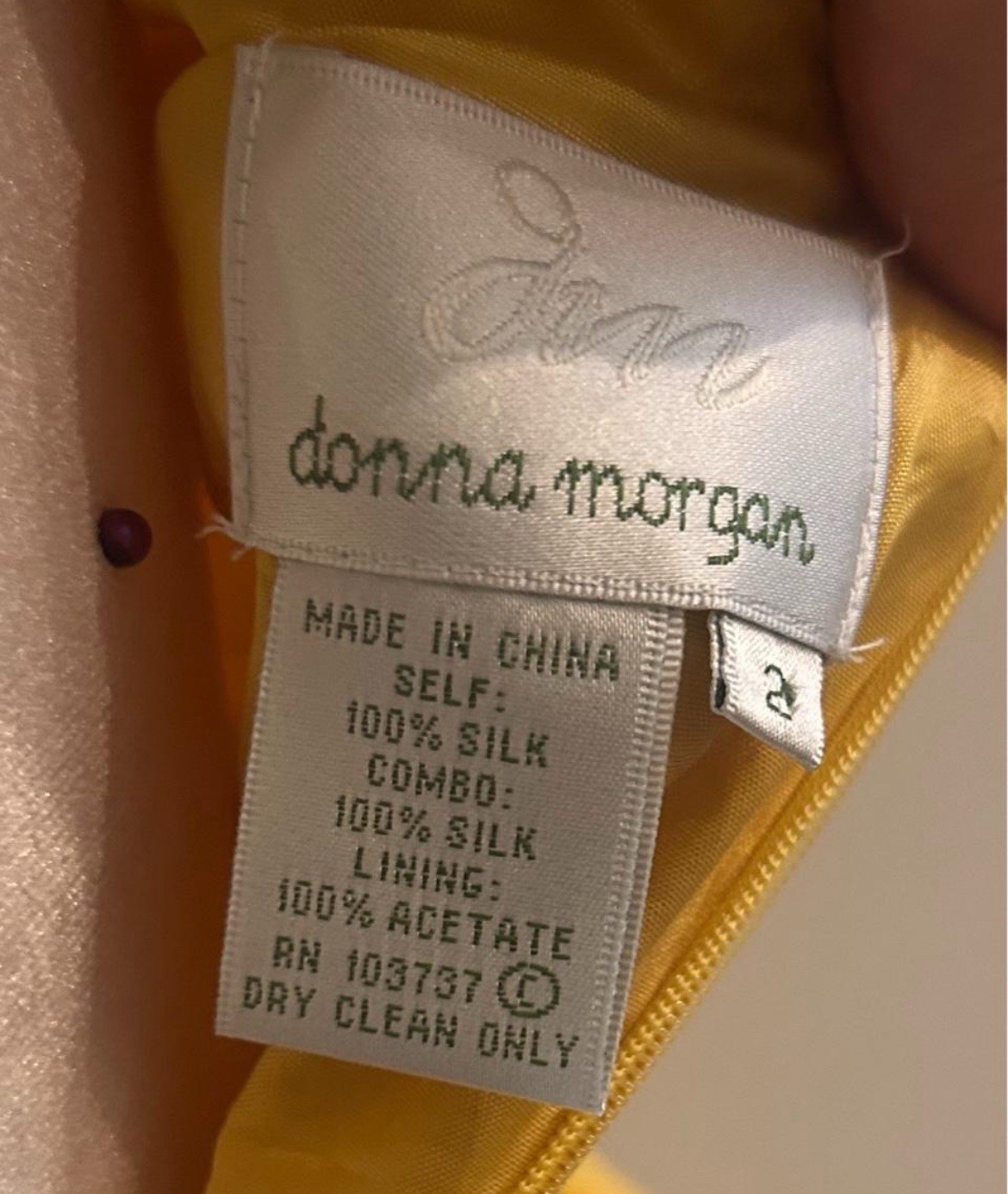 Donna Morgan Yellow Silk Chiffon Halter Pleated Knee Length Dress Size 2