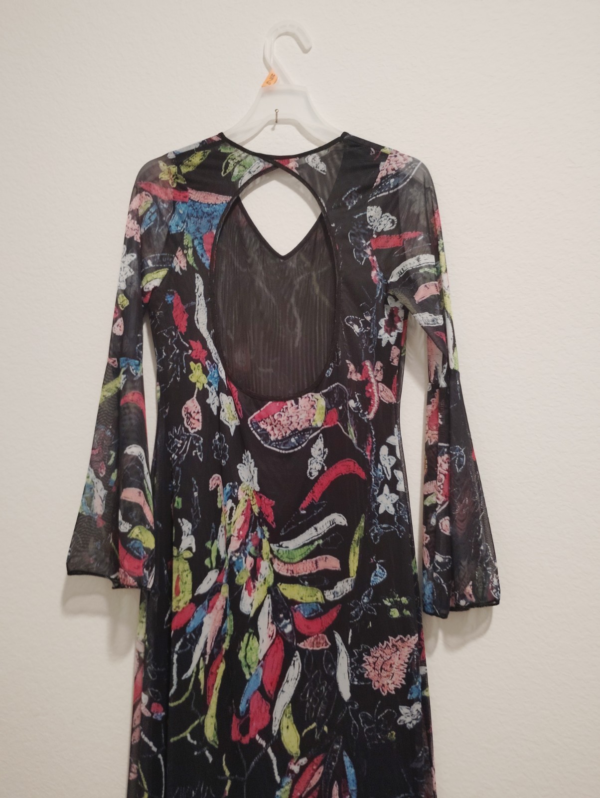 Miss Selfridge limited edition black maxi dress features a bold, multicolored…