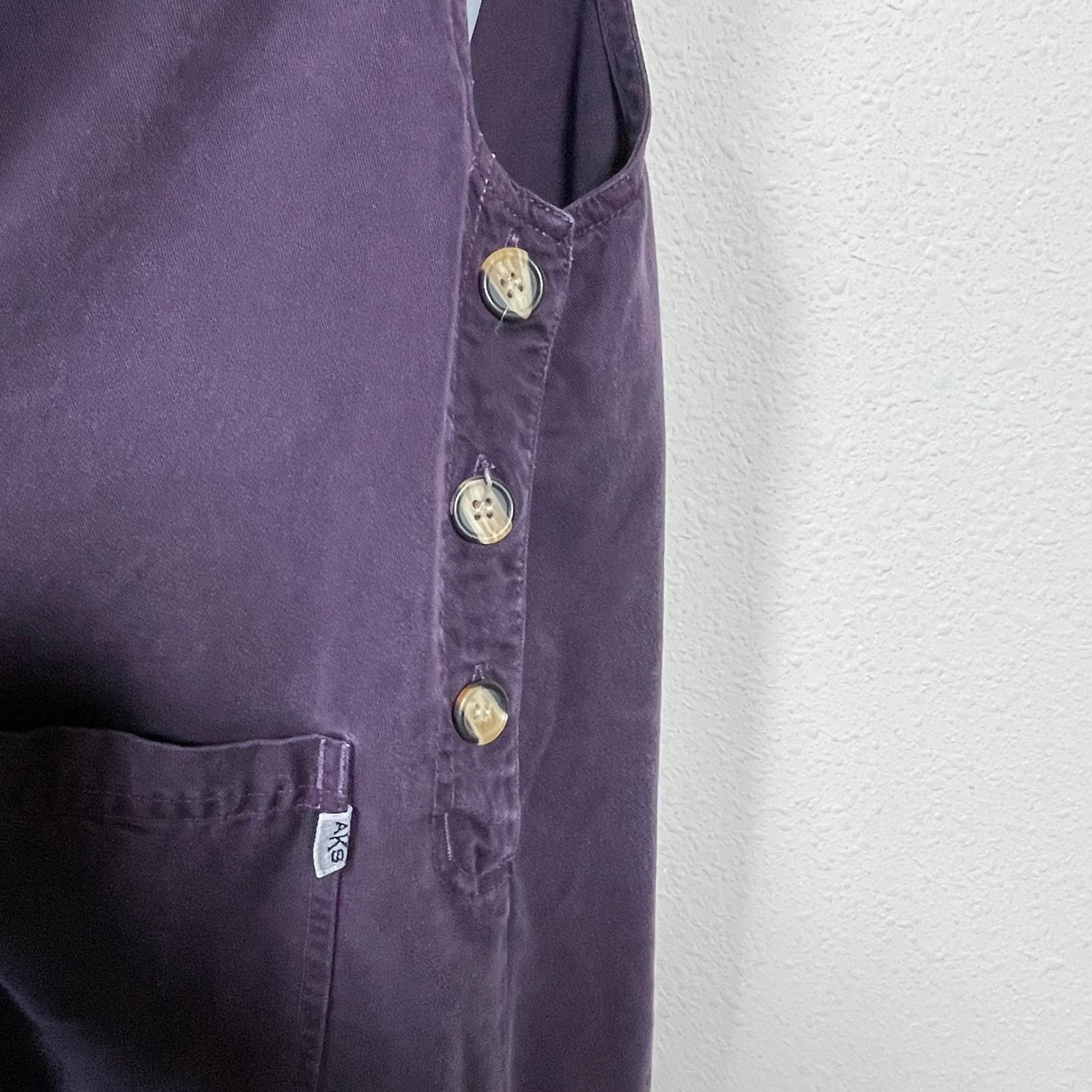 AKS Amy K Su Jumper Dress Womens L Dark Purple Earthy USA Sleeveless Utility