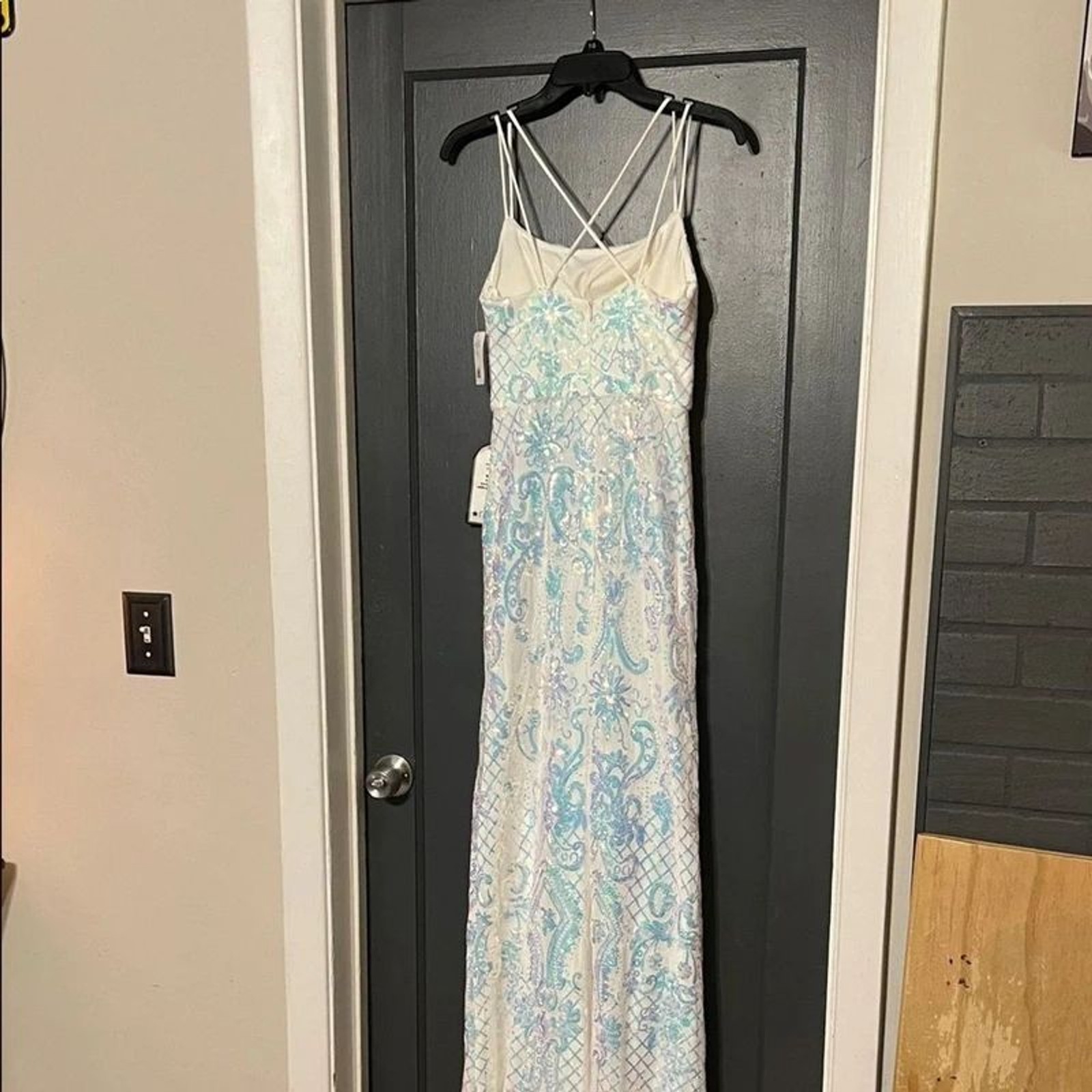 Blondie Nites Holographic Sequined Maxi Dress NWT Macy’s