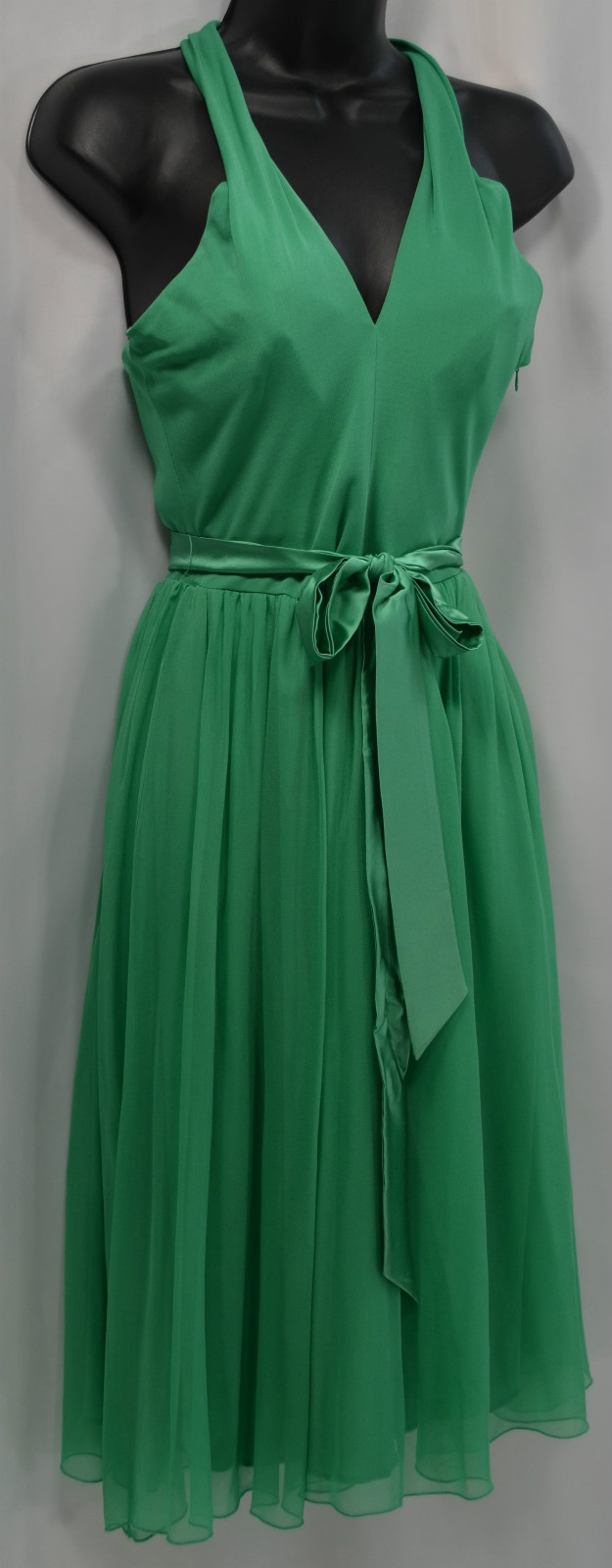 MARIA BIANCA NERO JADE V-Neck Cocktail Dress Semi-Formal Sleeveless Halter SZ M
