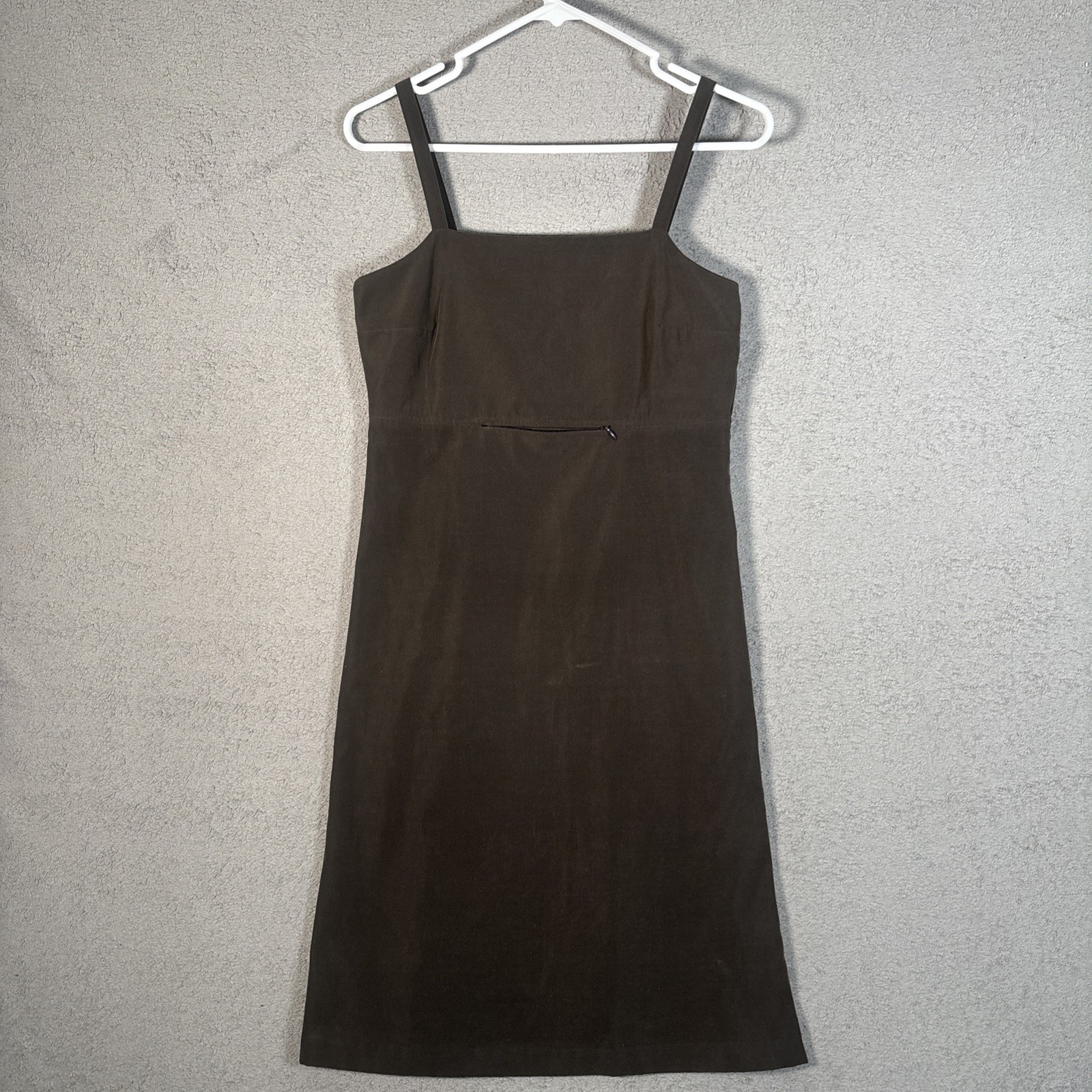 Patagonia Slip Dress Mini Women’s Size 4 Olive Brown Hidden Pockets Empire Waist