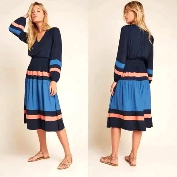 Current Air Anthropology Aidy Colorblocked Midi Dress New with Tags XS