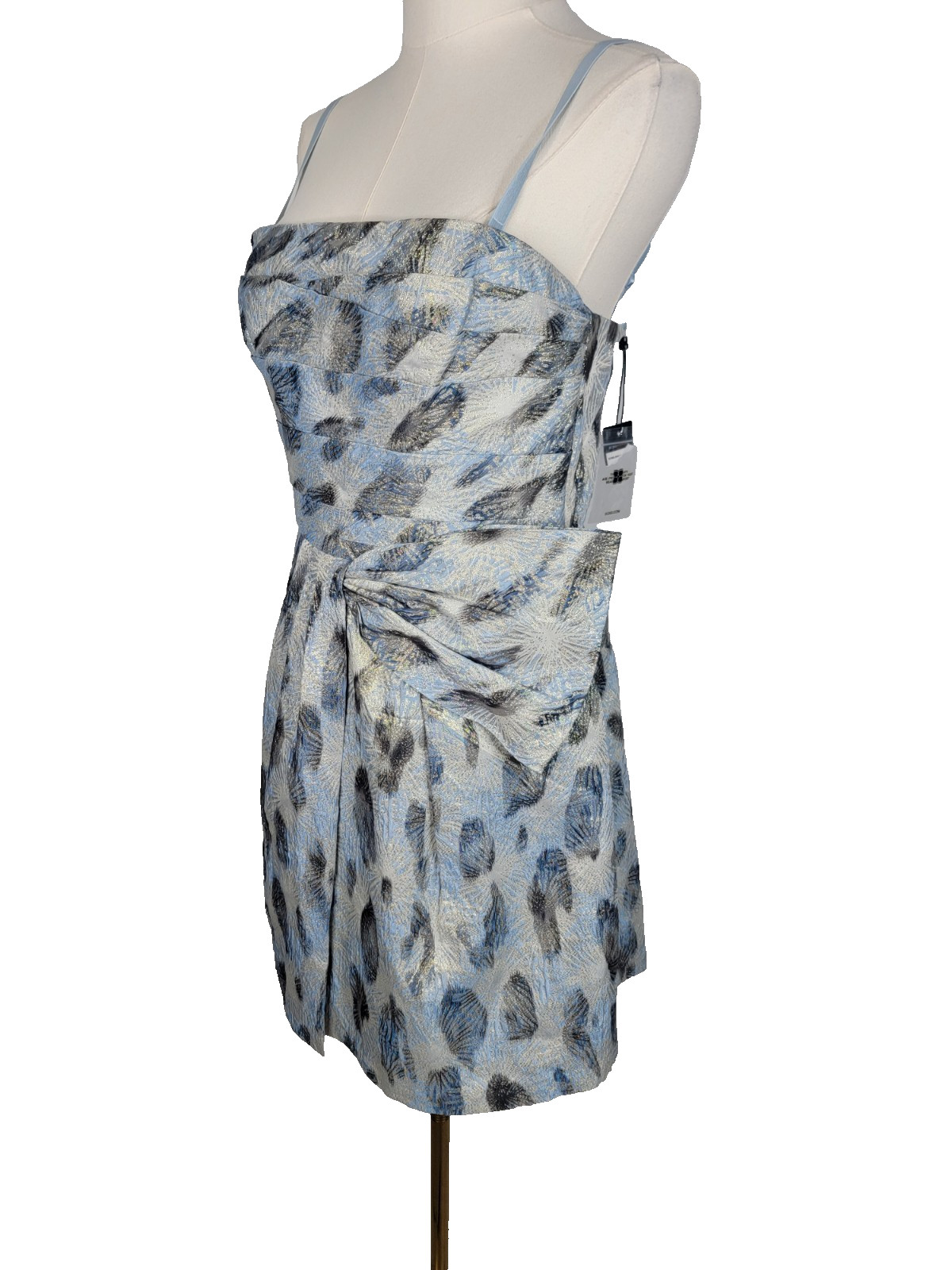 BCBGMAXAZRIA Haze Combo Metallic Jacquard Strapless Dress Nwt Size 10