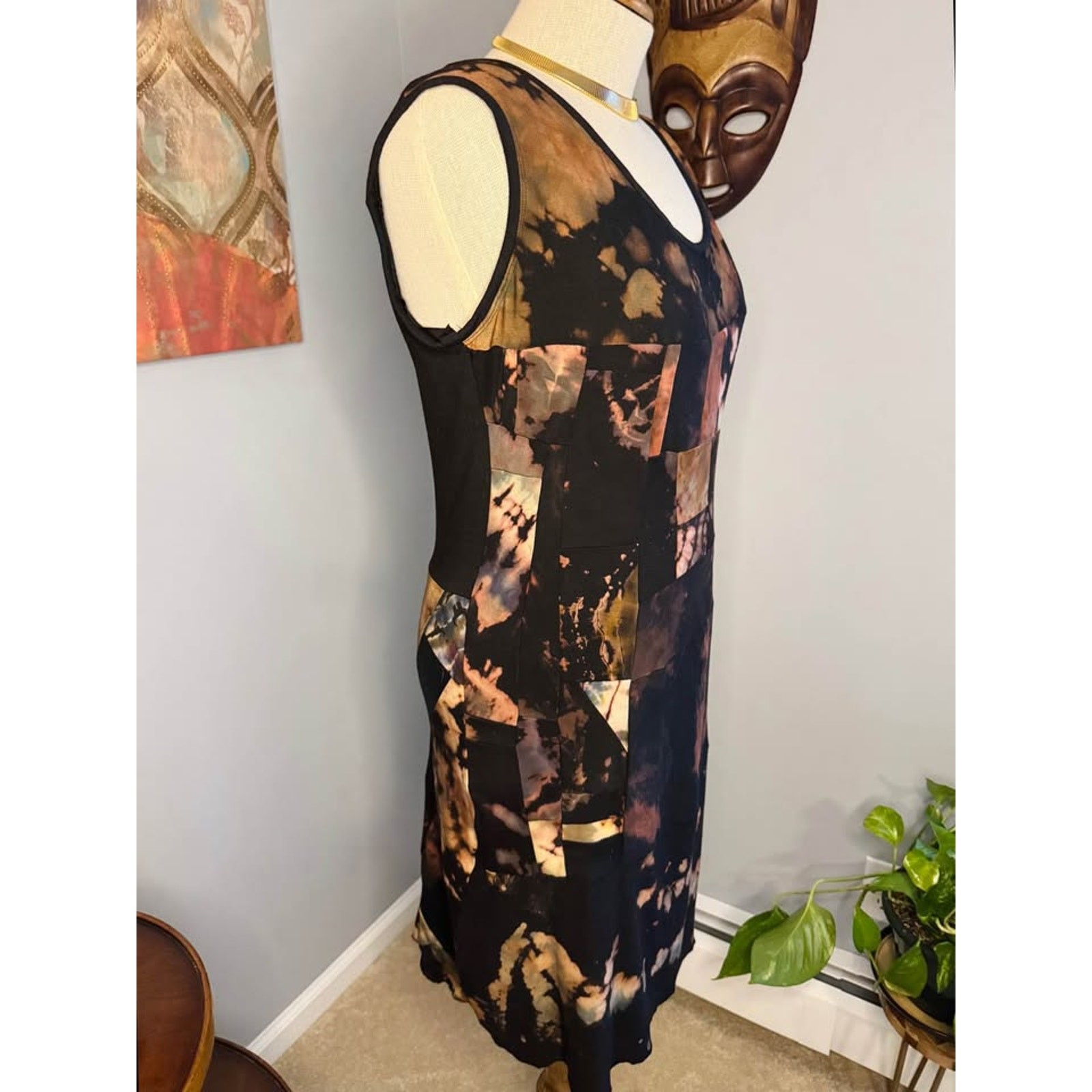 Handmade Organic Bamboo Reverse Tie Dye Patchwork Dress by Jeorjia Shea