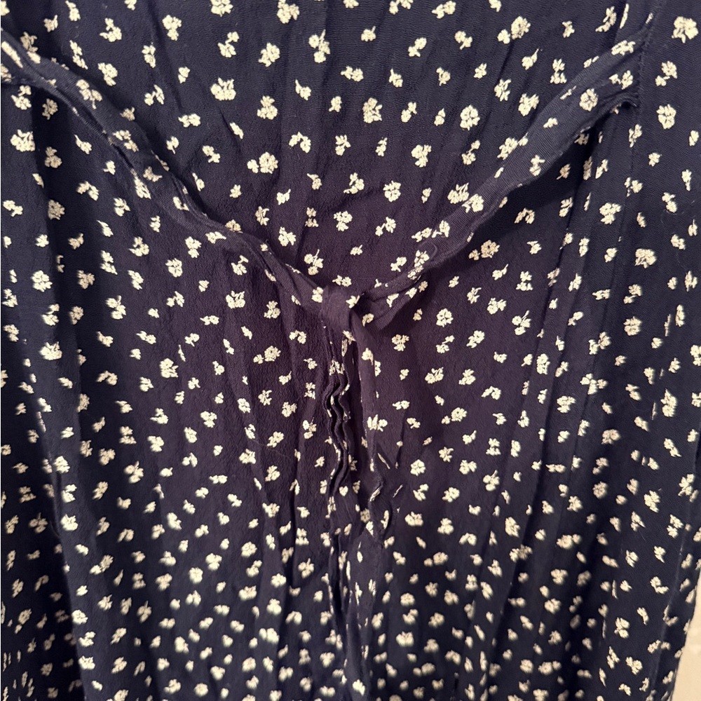 Brandy Melville Slip Dress Maxi Navy Floral Spaghetti Strap 100% Viscose